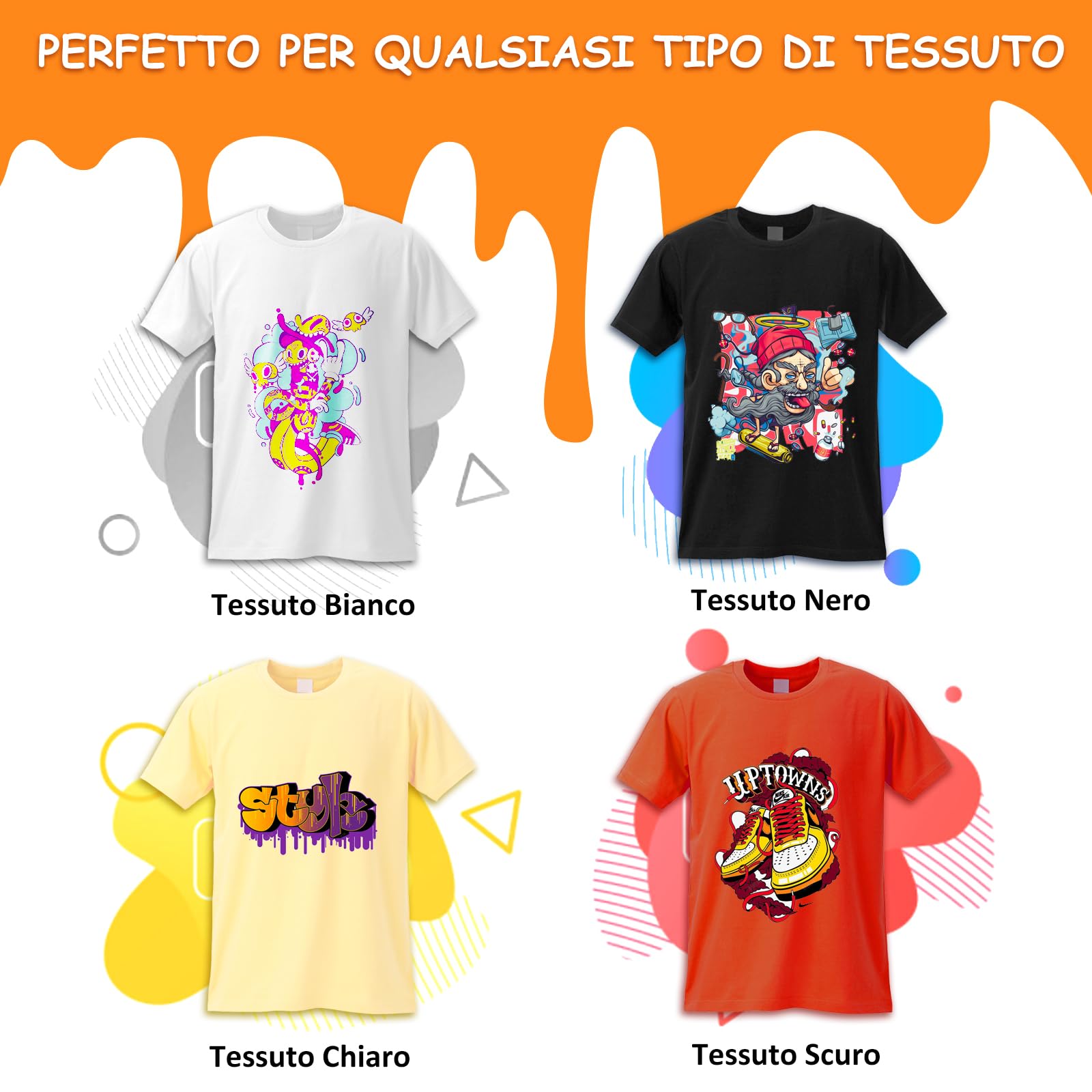 Creatorally Rotolo di Pellicola di Trasferimento DTF, 60cm x 100m Carta Doppia Faccia di Trasferimento Impermeabile Diretta su Pellicola DTF per Magliette (Lucido