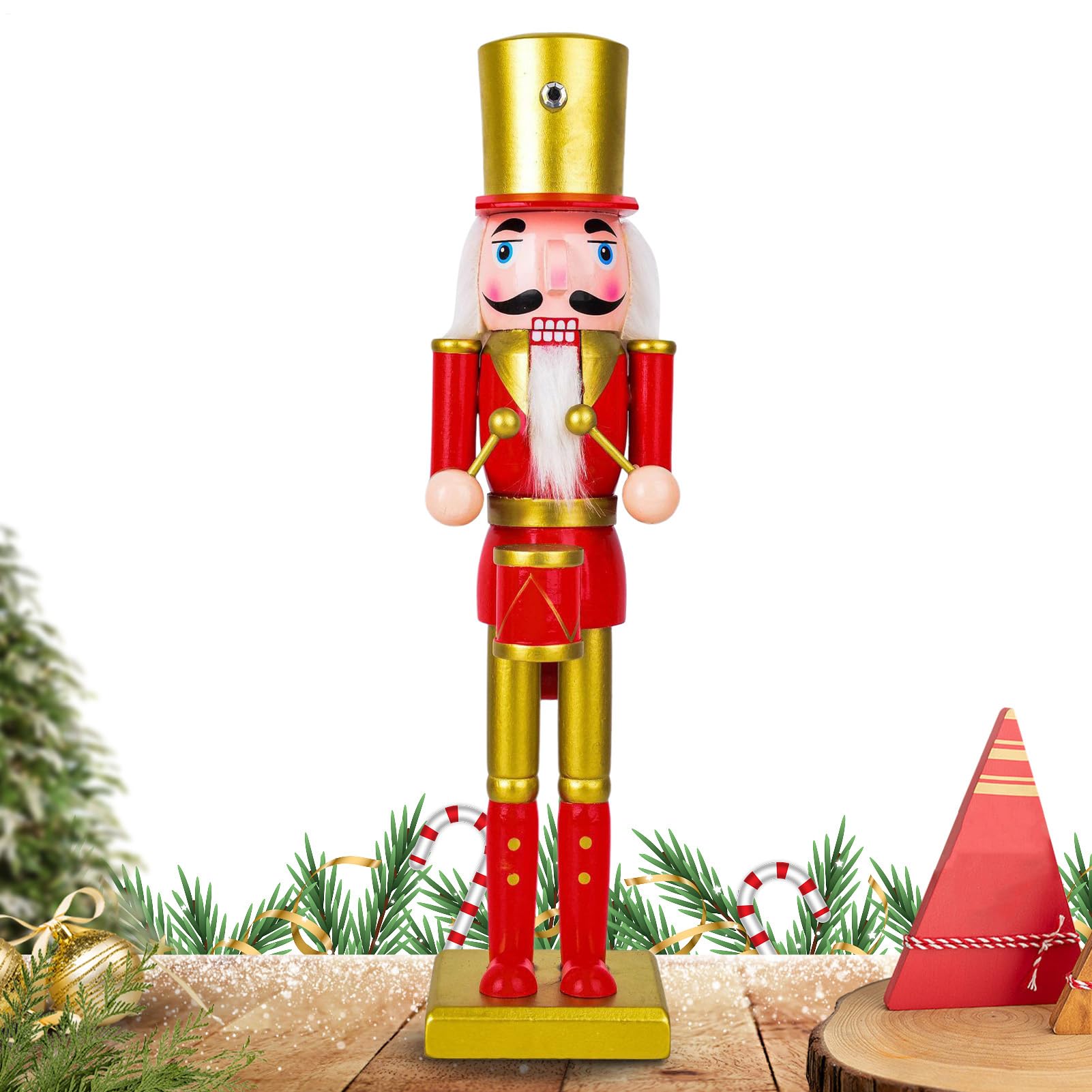 Casse-noisette de Noël pour cheminée et buffet, statuette en bois traditionnelle