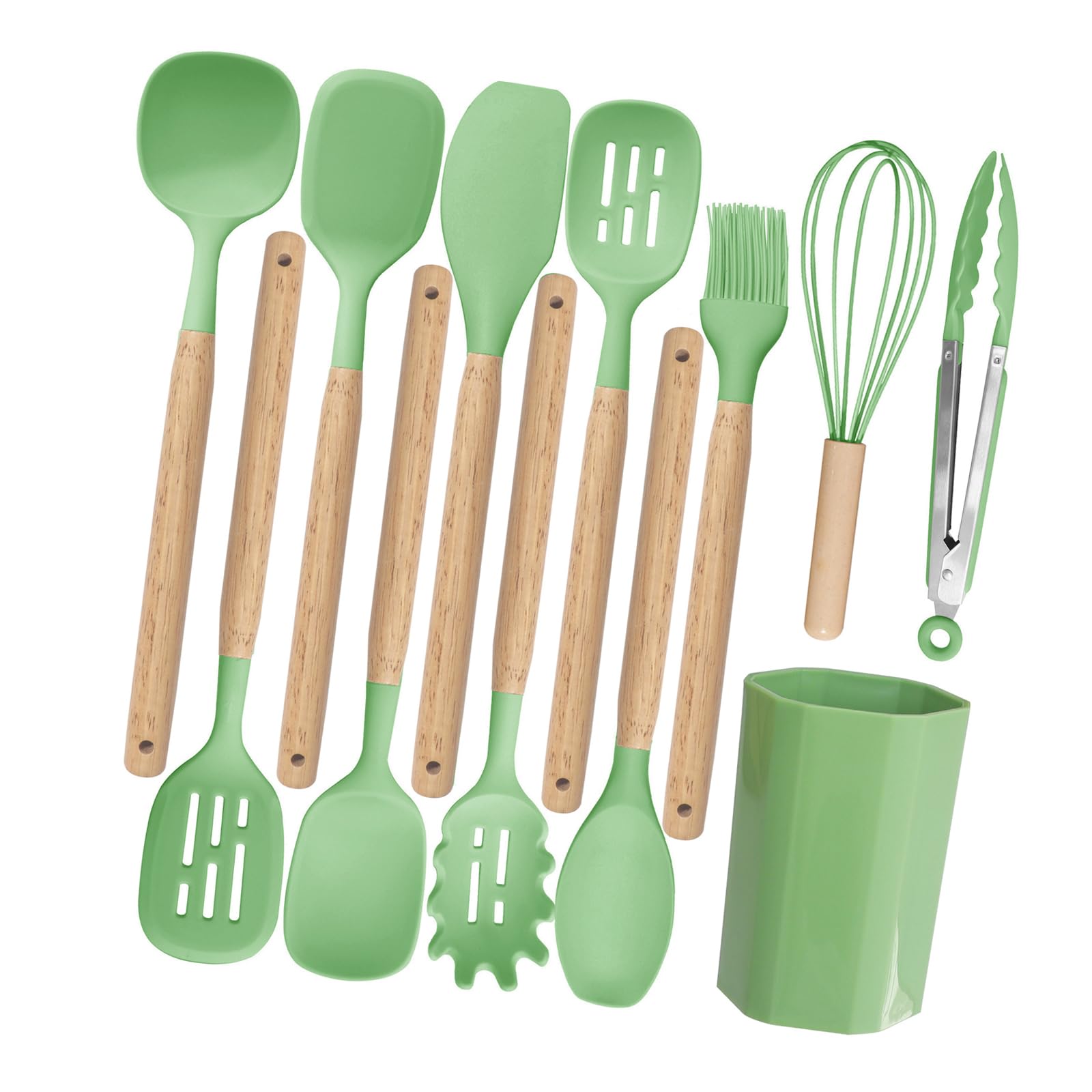 LUCKGONI Premium Silicone Spatula Set For Nonstick Cookware Scratch Designs Unseamed Construction Easy Kitchen Utensils