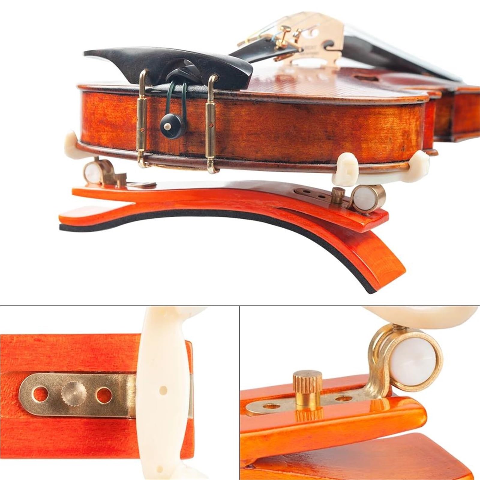 Juegos De Accesorios Para Violín Hombreras De Violín Madera Ajustables Almohadillas Práctica Resistentes Y Duraderas