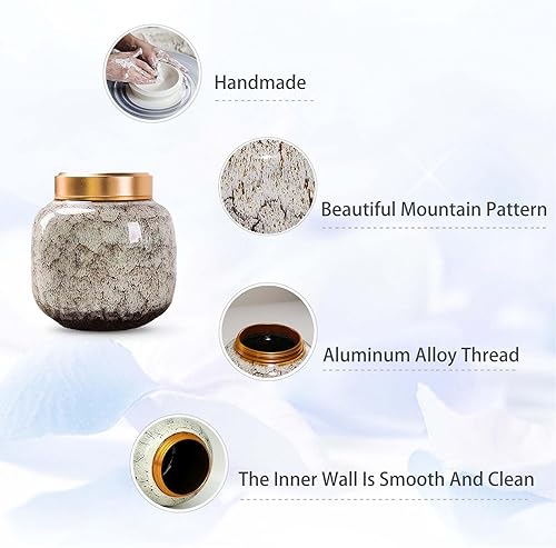 Miniatura 3 de JEVACO Urna pequeña de recuerdo de cenizas  Tapa de rosca de metal para cenizas humanas  para uso en mascotas  Peso aproximado de 10 libras  para