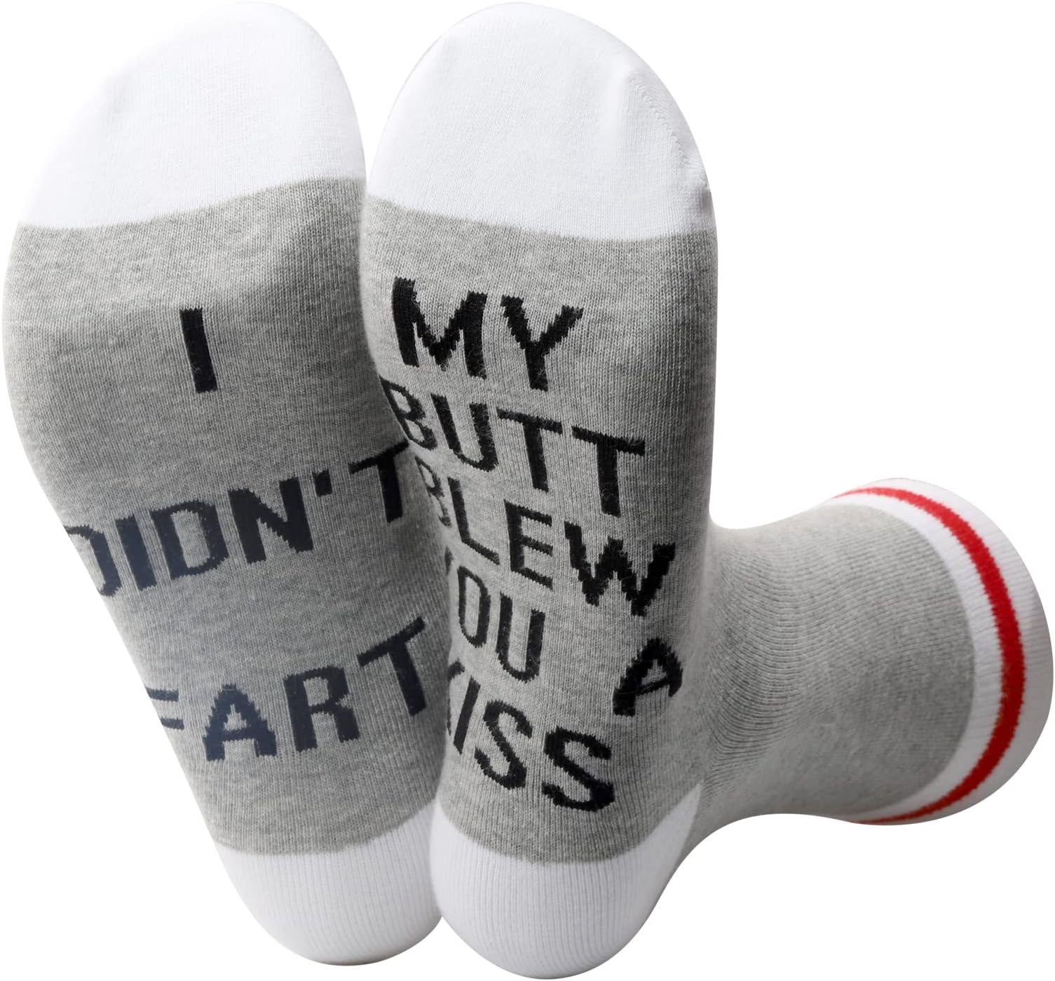 PWHAOO1 Pair Fart Joke Gift Fart Socks I Didn't Fart My Butt Blew You A Kiss Socks Poop Gift
