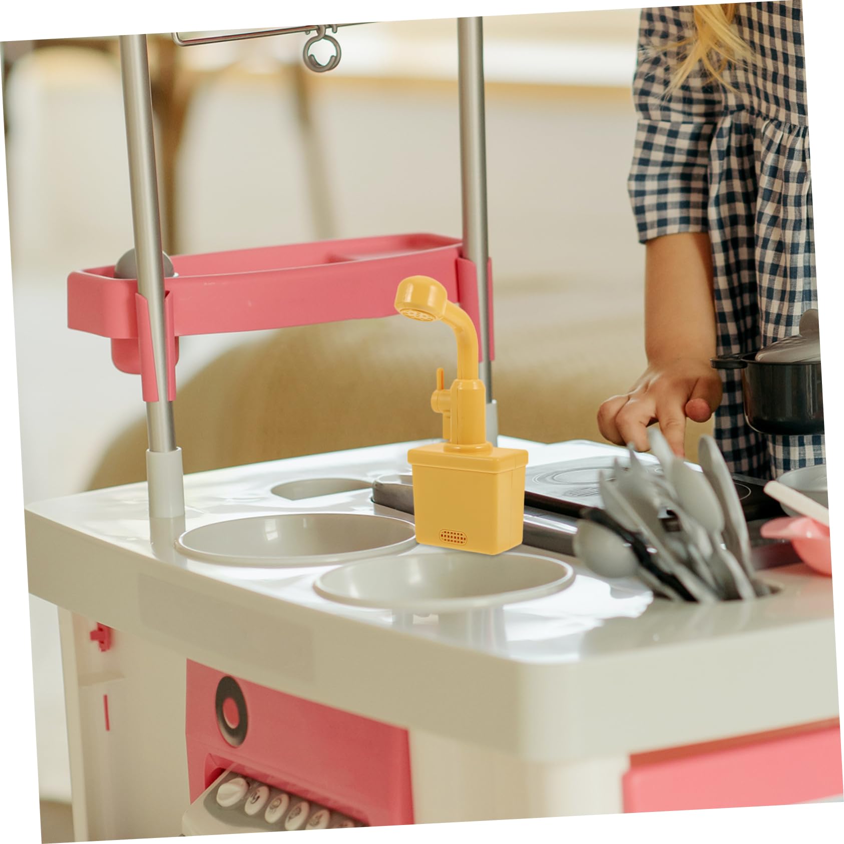 SOPOTUTU Kitchen Sink Faucet Kids Toy Replacement with Realistic Running Water for Pretend Play Sinks Educational Roleplay Toy for Children - Image 4