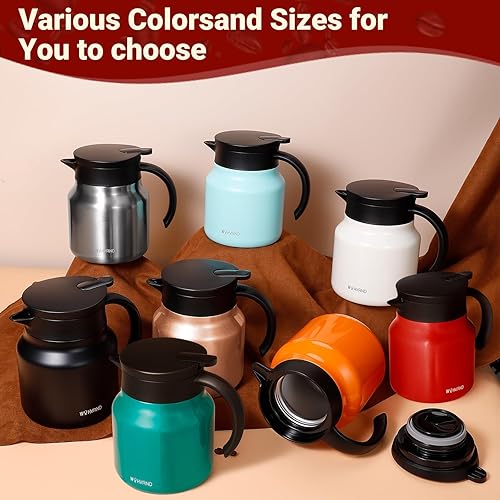 Miniatura 24 de Jarras térmicas de café de 51 onzas para mantener el calor/frío, jarra de café de acero inoxidable, jarra de agua aislada a prueba de polvo