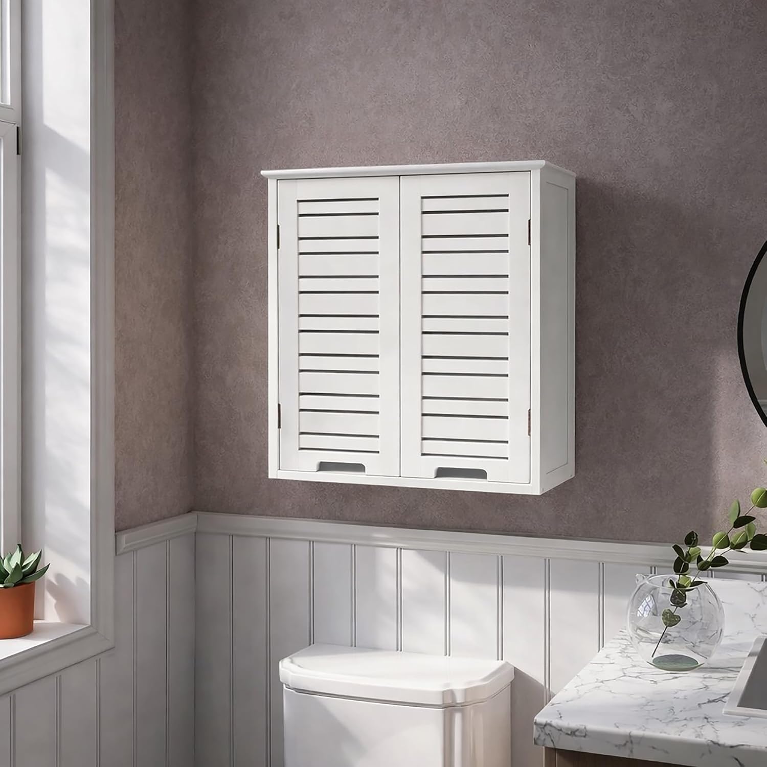 Wall Mounted Bathroom Medicine Cabinet Miami White Wood