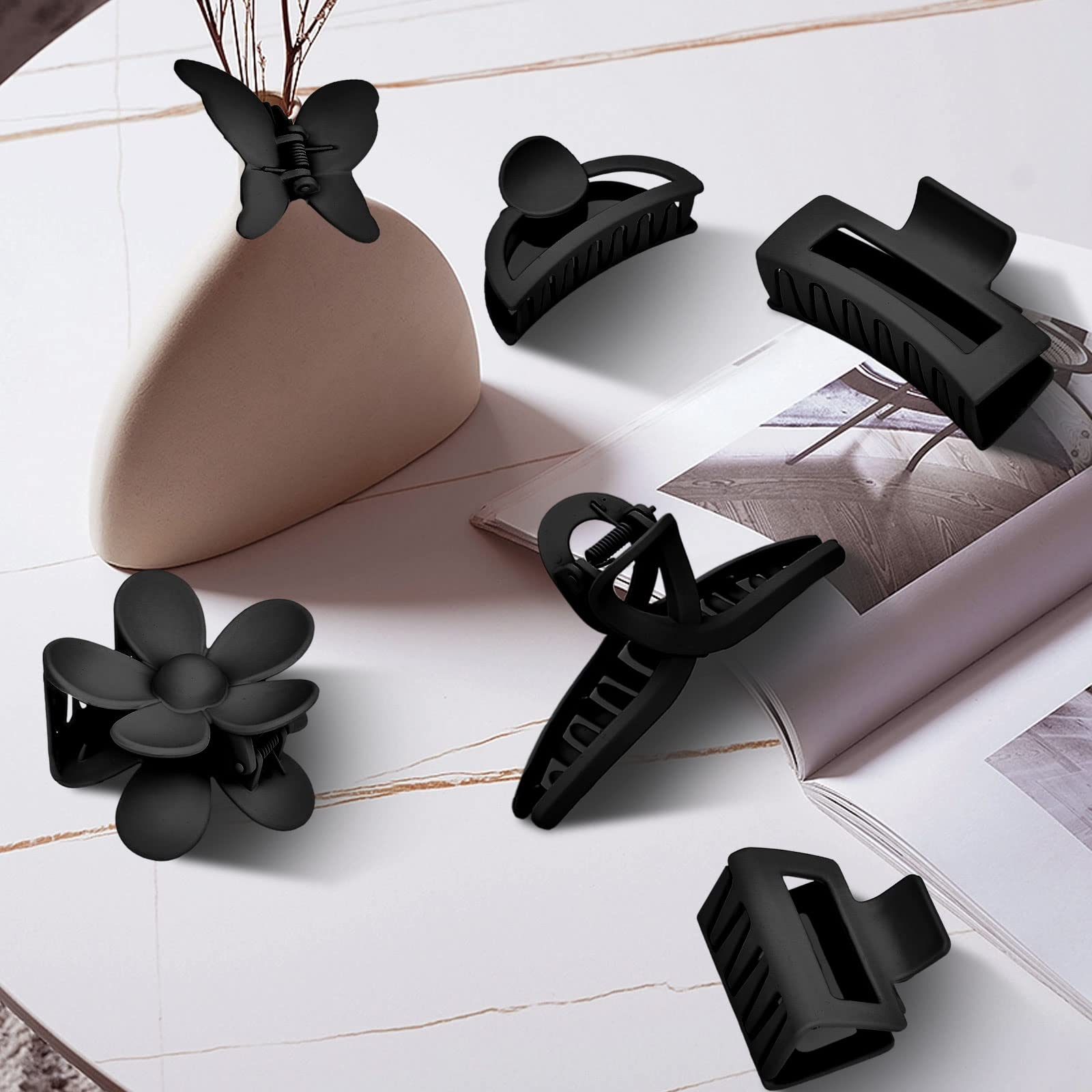Amazon.com: 6 Pack Matte Non-Slip Hair Accessories - Claw 