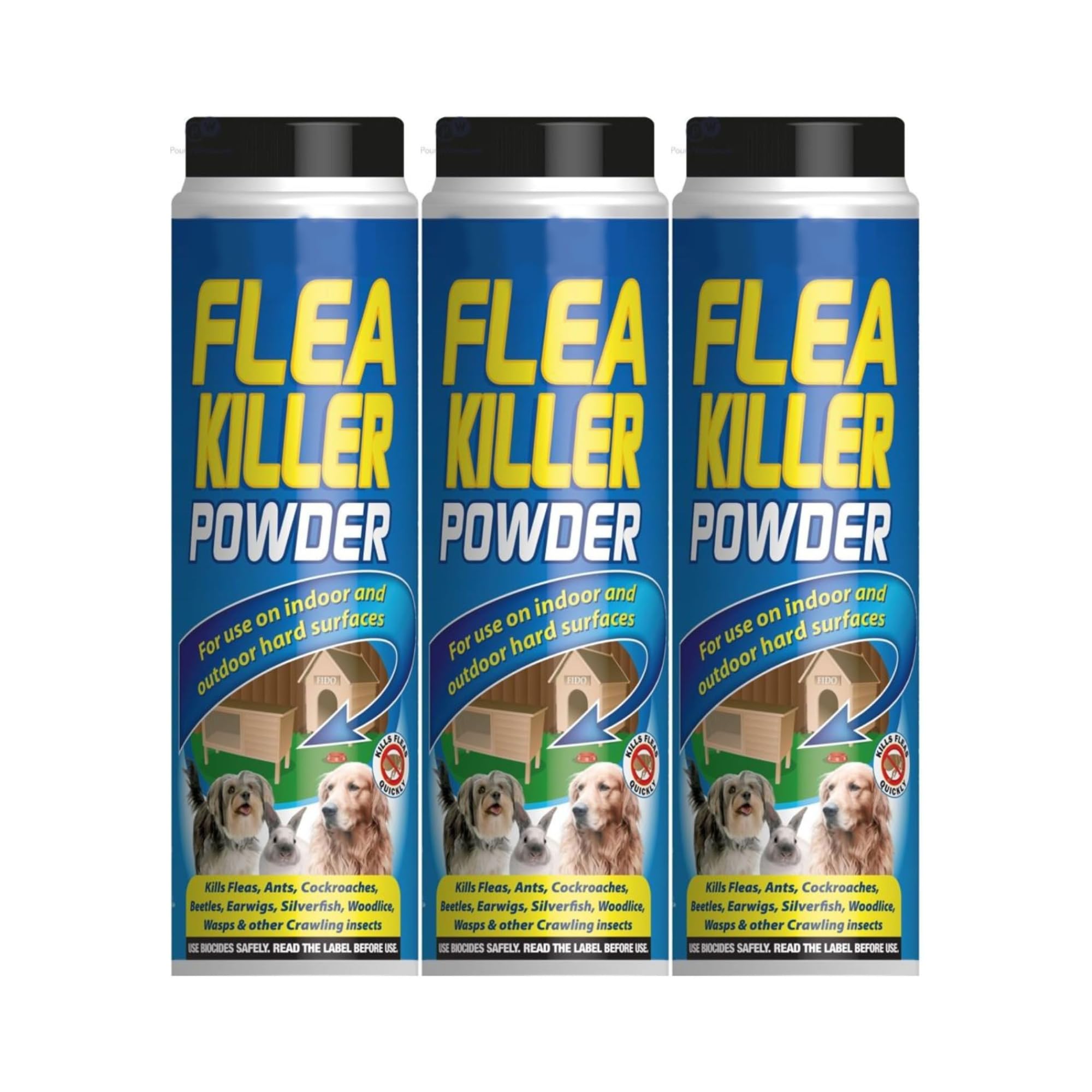 YSAMAX Flea Killer Powder, Crawling Insect Killer, Indoor & Outdoor Use, Kills Fleas, Ants, Cockroaches, Beetles and Other Crawling Insects, Easy to Use, Long Lasting Protection 200g (3 Pcs)