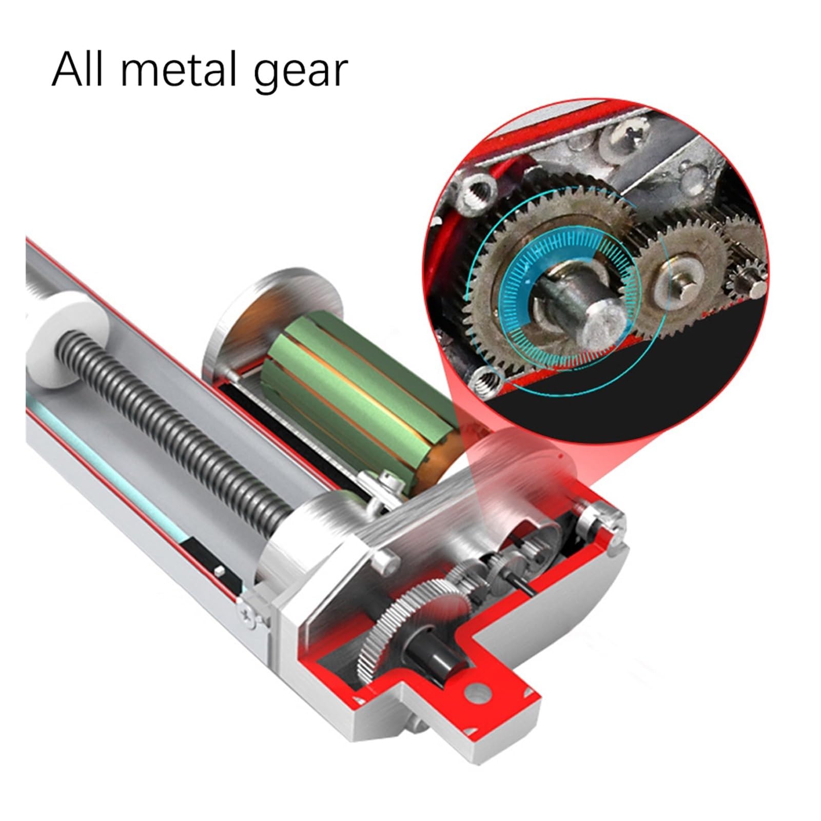 Attuatore lineare 1500N, 12V / 24V DC Motore lineare for Apri Finestra con azionamento Elettrico Corsa 50mm 100mm 150mm 200mm 250mm(24V 1500N 4mm s,Stroke 50mm)