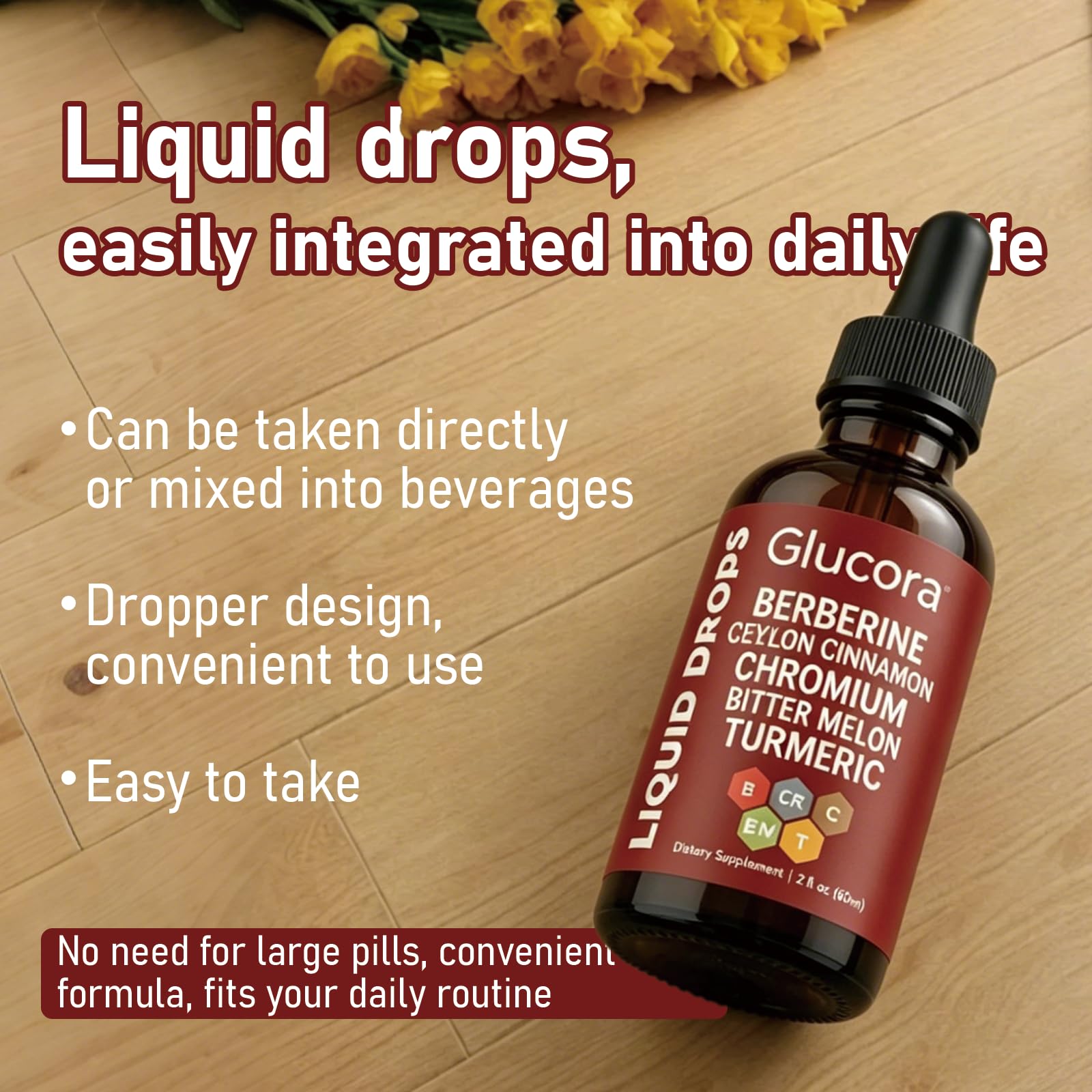 Glucora Berberina Liquida Drops, Glucora Berberine Gotas, 2 fl oz — Amazon image 5