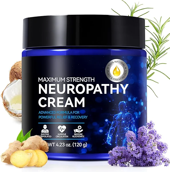 Neuropathy Cream for Feet, Legs & Hands – Lightweight, Plant-Based Formula with Cooling Comfort, 4 oz