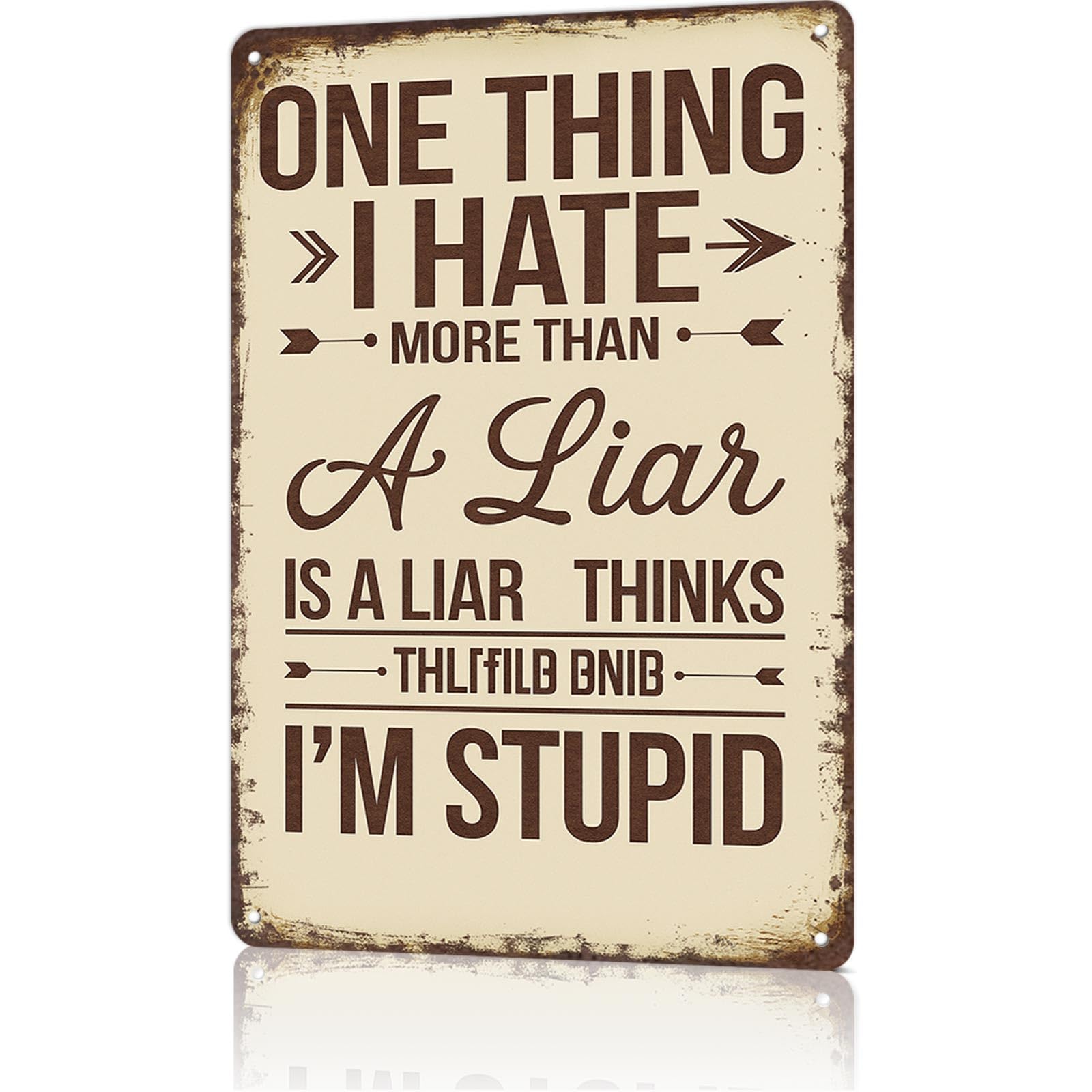 KWQDOZF Metal Signs Poster 8x12inch Liar I Hate More Than A Liar Tin Sign Aluminum Sign Wall Art For Home Room Bedroom Office Decor