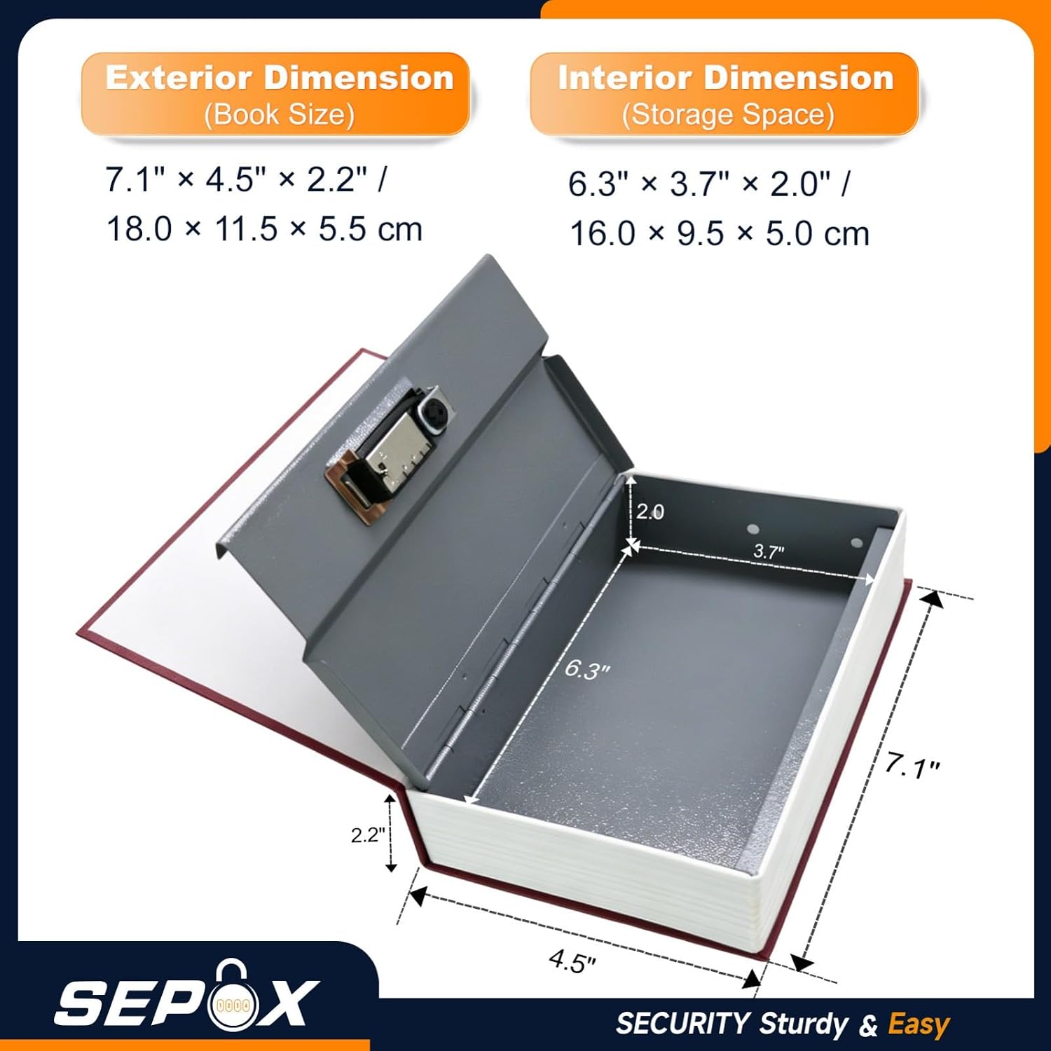 SEPOX® 2PCS Wonderland Book Safe Box Real Paper Cover with Combination Lock image 3