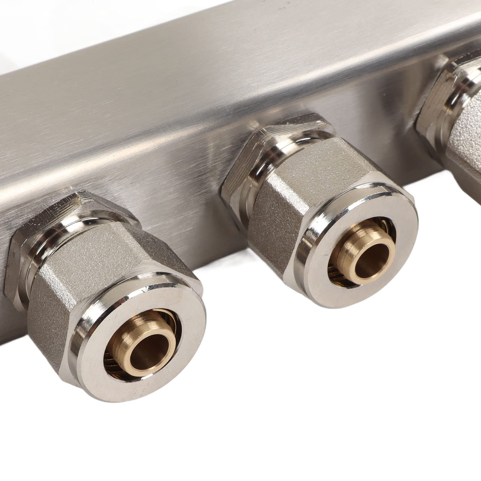 Set Collettore per Riscaldamento a Pavimento a 4 Circuiti in Acciaio Inossidabile con Flussometro Regolabile Visivo per un Controllo Efficiente della Temperatura