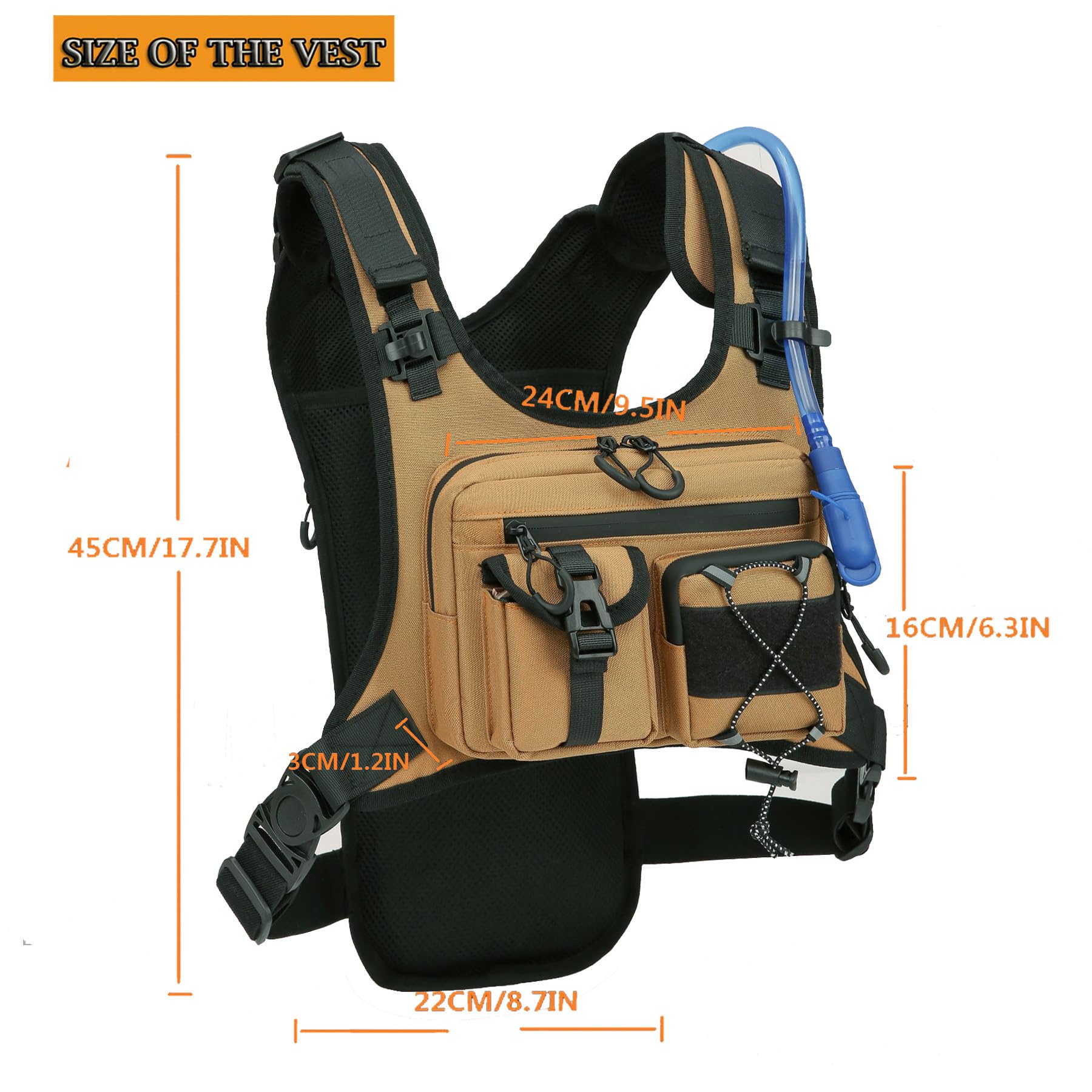Lauftasche, Trinkweste, Fahrrad-Trinkrucksack, 5 l, für Damen und Herren, leichter Trinkrucksack für Marathon, Trail-Rennen, Joggen, Wandern und Klettern.