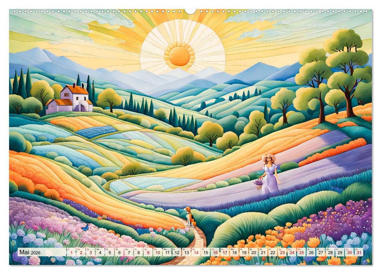 Pfade zum Horizont - Pastellträume der Natur in allen Jahreszeiten (hochwertiger Premium Wandkalender 2026 DIN A2 quer), Kunstdruck in Hochglanz: ... Wiesen und verborgene Wunder (CALVENDO Orte)