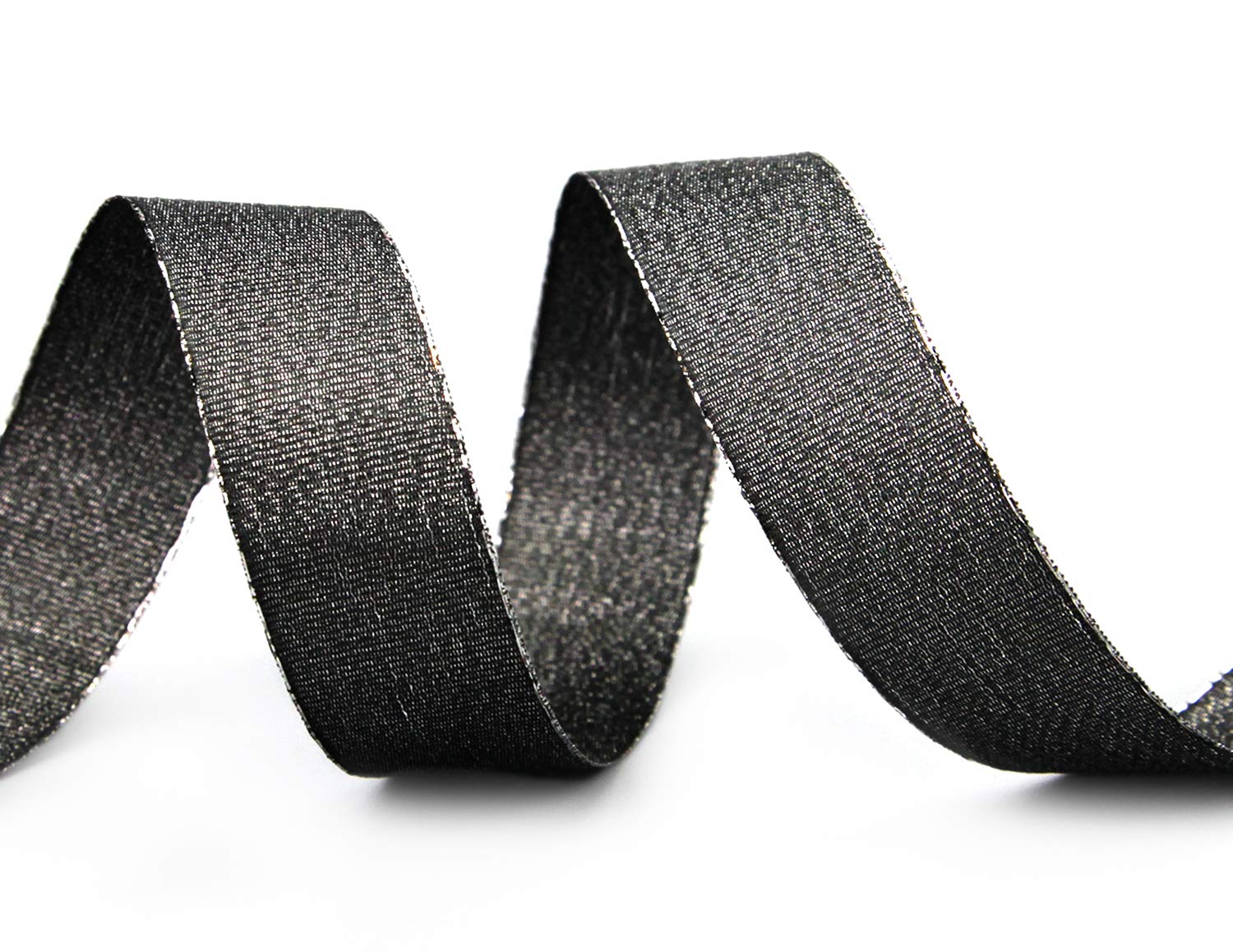 finemark Vienna Decorative Ribbon 20 m x 25 mm Black Silver Metallic Gift Ribbon Shiny Brocade Lurex Wedding Christmas Decorative Ribbon - Image 2