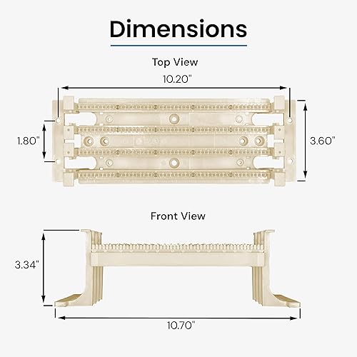Miniatura 9 de ICC Bloque de cableado 110 con pies, 100 pares, bloque de montaje en pared para voz y datos, cumple con UL 1863, TAA y Sección 889