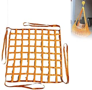 LXXW Cargo Lifting Nets Polyester Lifting Sling Net - Lifting Cargo Nets, Goods Dock Hoisting Net, Cargo Net for Lifting Heavy Load for Loading and Unloading Cargo (Size : 1 X 1M/Mesh 10cm/Load 2t)