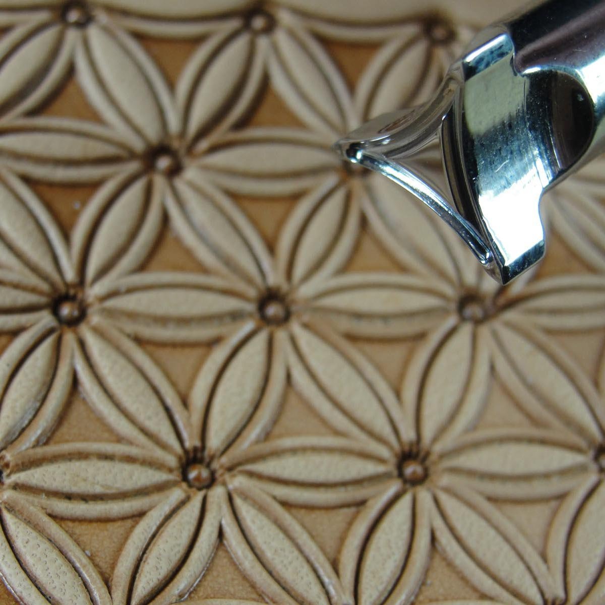 Stainless Steel Barry King - #3 Solid Tri Border Geometric Stamp (Leather Tool)