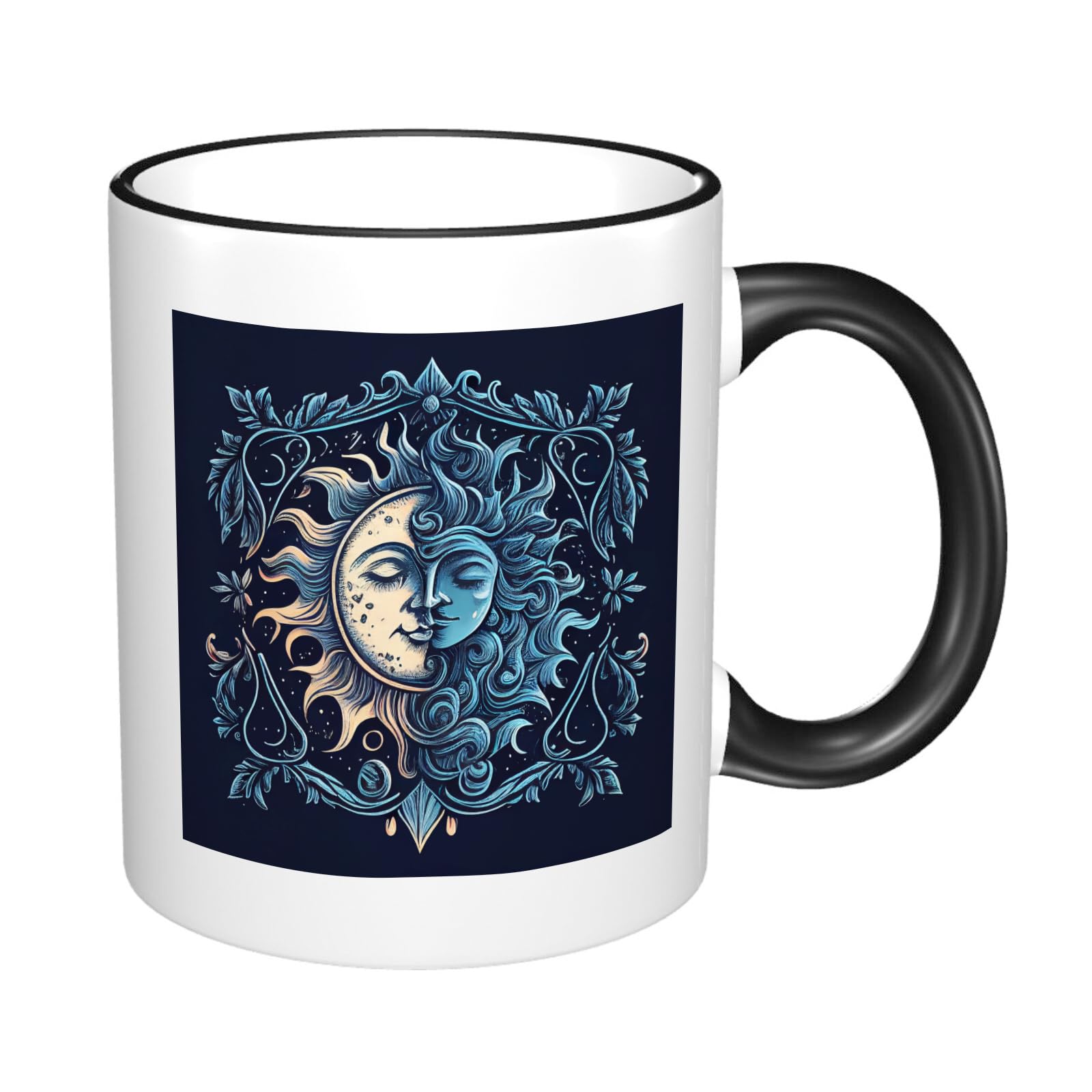 CFIZYKE Blue moon and sun pattern,Funny Coffee Mug,11oz ...