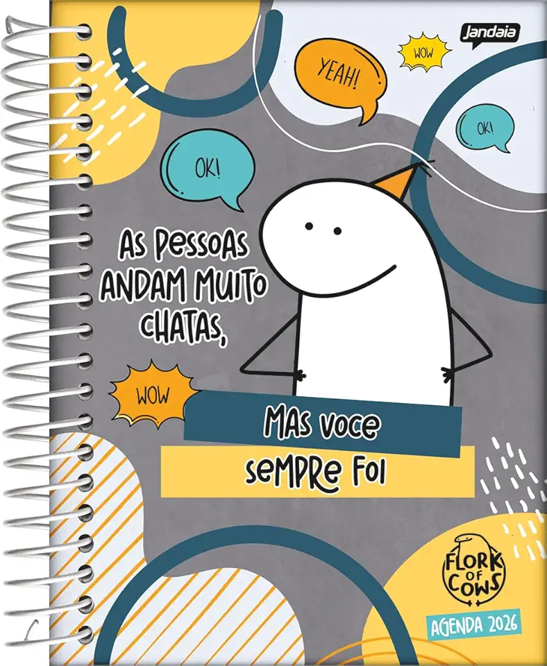 Jandaia - Agenda Espiral Diária 133X178mm 352Pgs Flork Fundo Cinza 2026