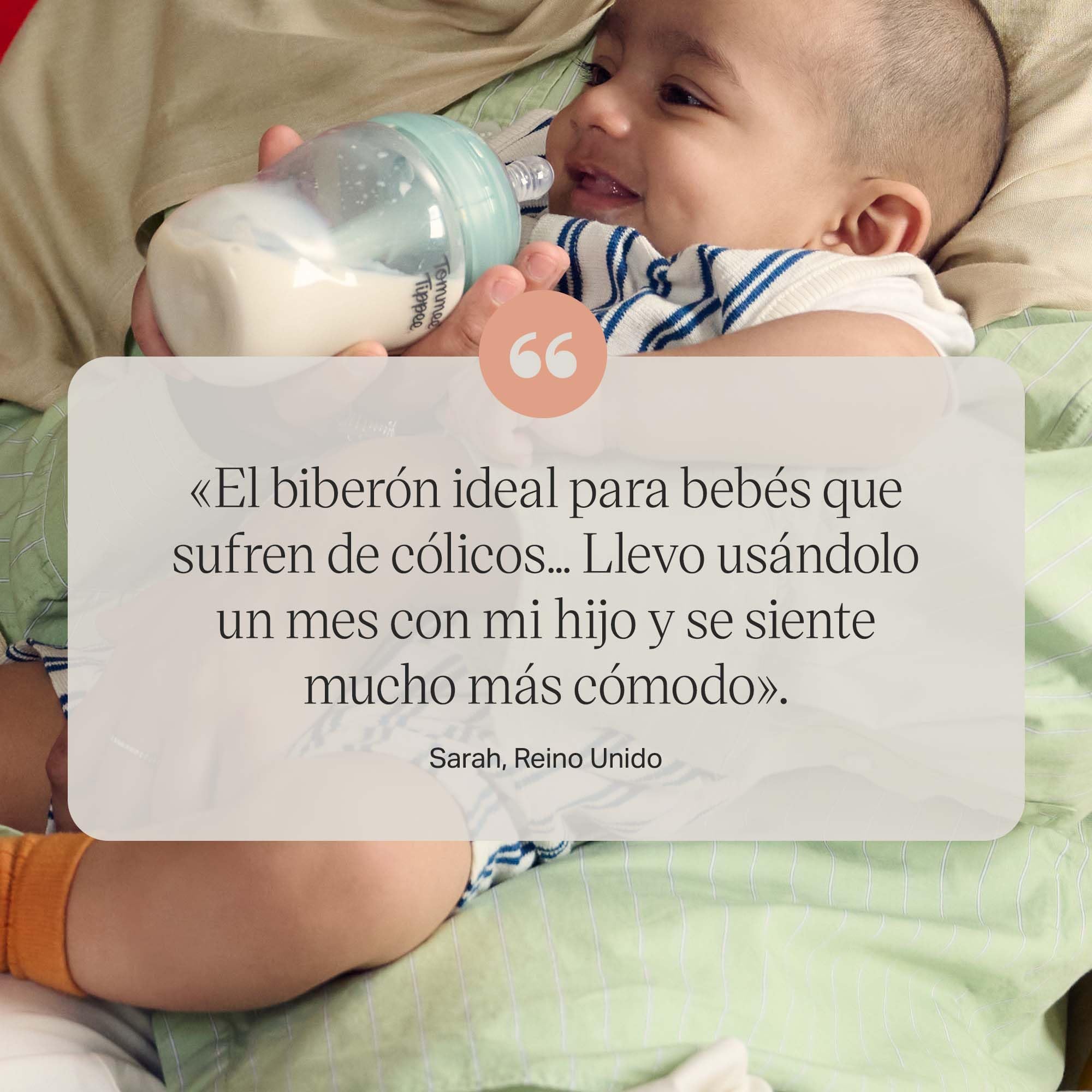 Tommee Tippee Biberón, biberón anticólicos avanzado, 260 ml, pack de 2 con tetina anatómica para agarre natural, varilla de ventilación anticólicos