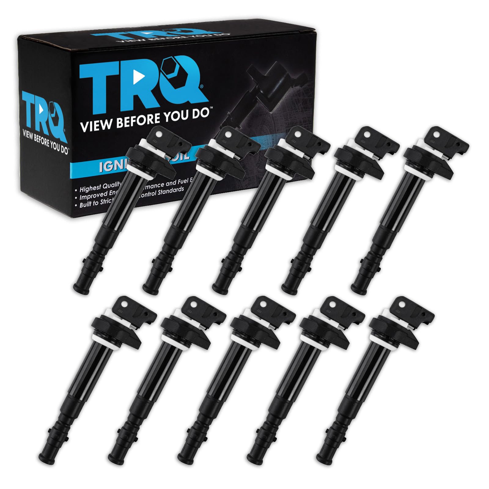 TRQ Ignition Coil Set 10 Piece Compatible with 2006-2010 BMW M5 06-10 M6
