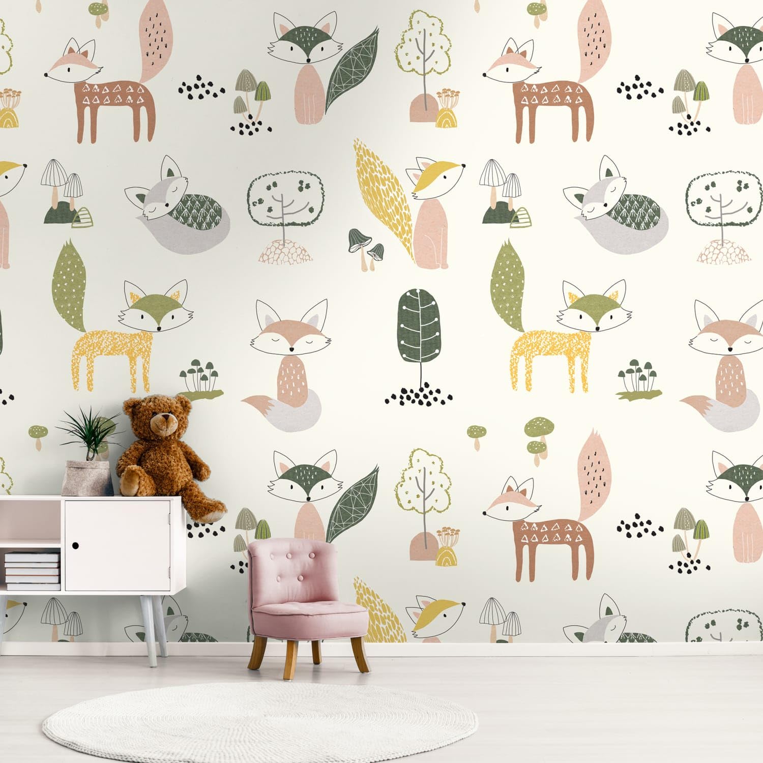 Papier peint intissé panoramique pour une chambre d'enfant douce Profhome