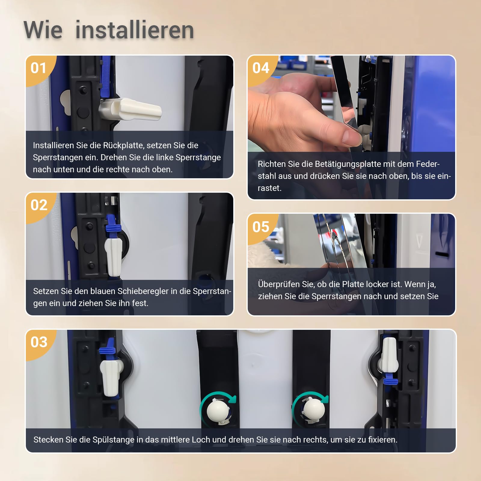 Empyreal WC Drückerplatte aus Gehärtetes Glas, kompatibel mit Geberit Sigma 01/20/30, UP300 & UP320, 245 × 164 mm, Spülkasten-Ersatzteil mit Spülhebel-Set und Einbaurahmen (weißer)