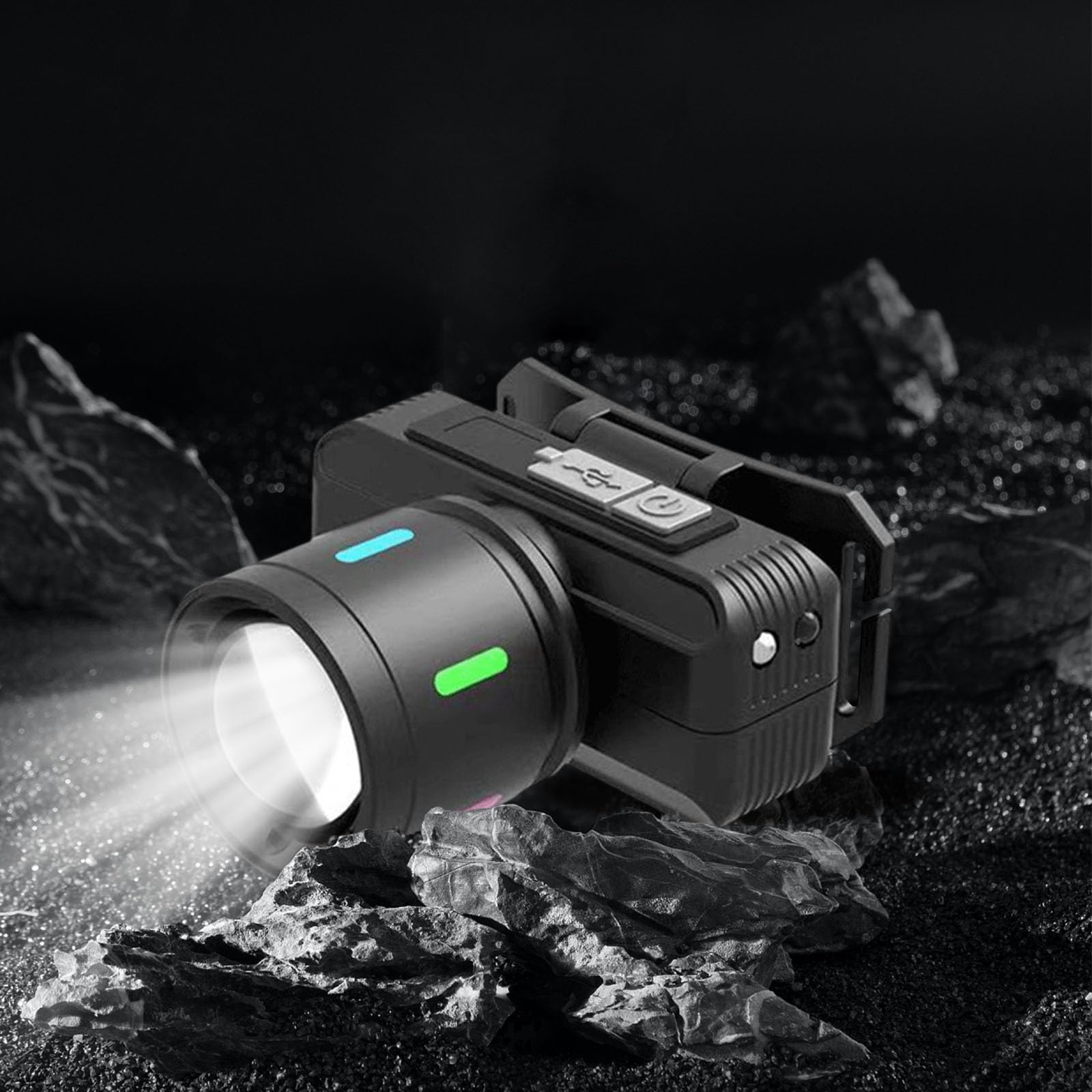 LED Headlamp Rechargeable Head Light for Outdoor Camping Fishing (Three Colors)