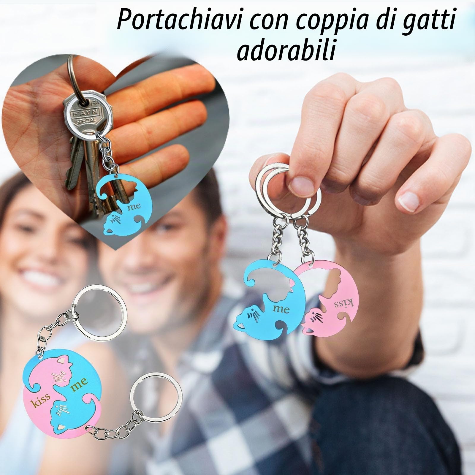 Bacio Gatto Tazze di ceramica tè caffè Regalo per la sposa Fidanzamento Nozze Coppie sposate Anniversario