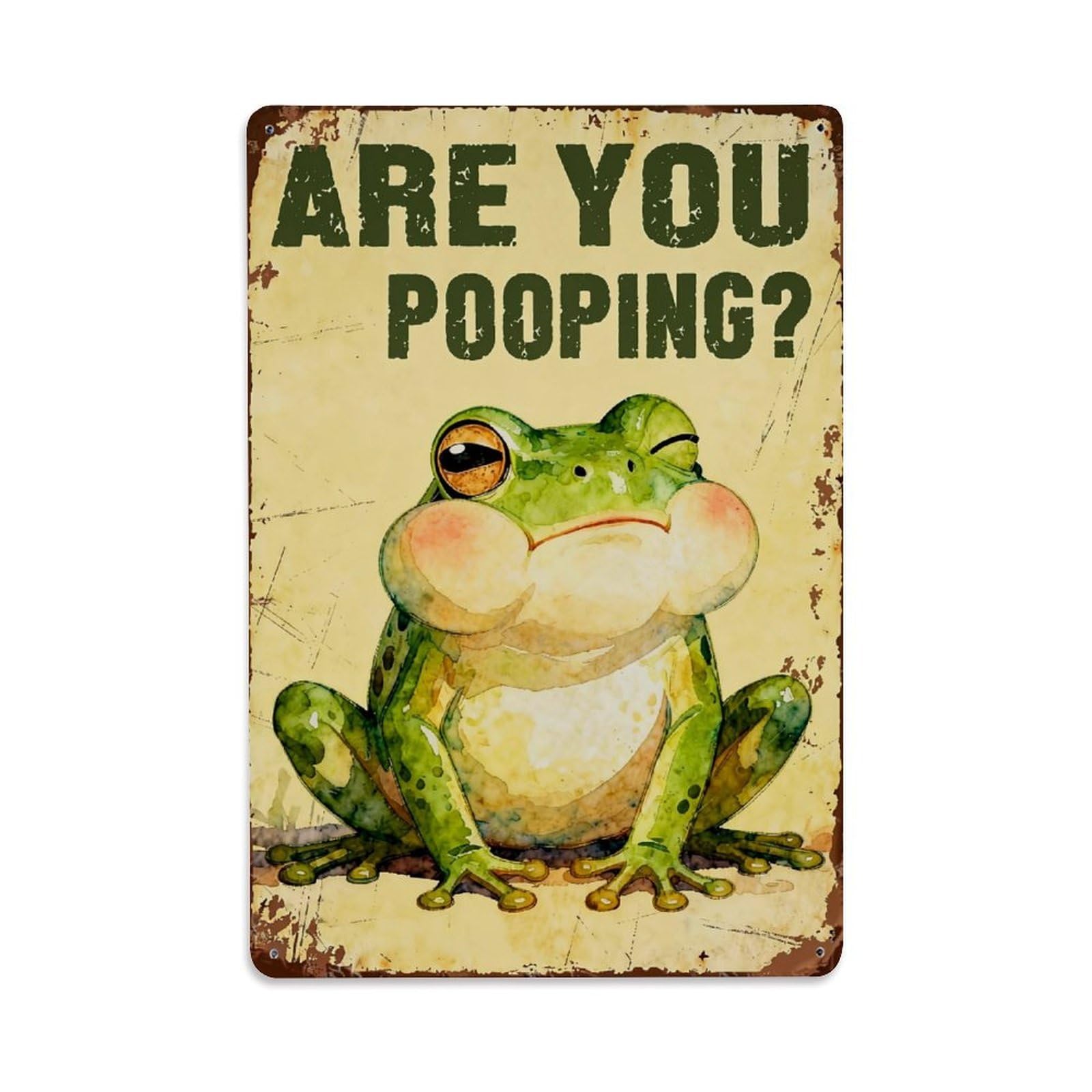 Jdfenggu Vintage Frog With Question Mark Retro Metal Tin Sign, Decor Art Poster For Bar, Home, Man Cave, Kitchen, Laundry Room Gift 8X12inch