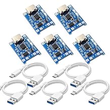 TP4056 Type-C USB 5V 1A Lithium Battery Charging Module with Protection, 3PCS 18650 Li-ion Charger Board for 3.7V Batteries, DIY Power Management Module 5-PCS