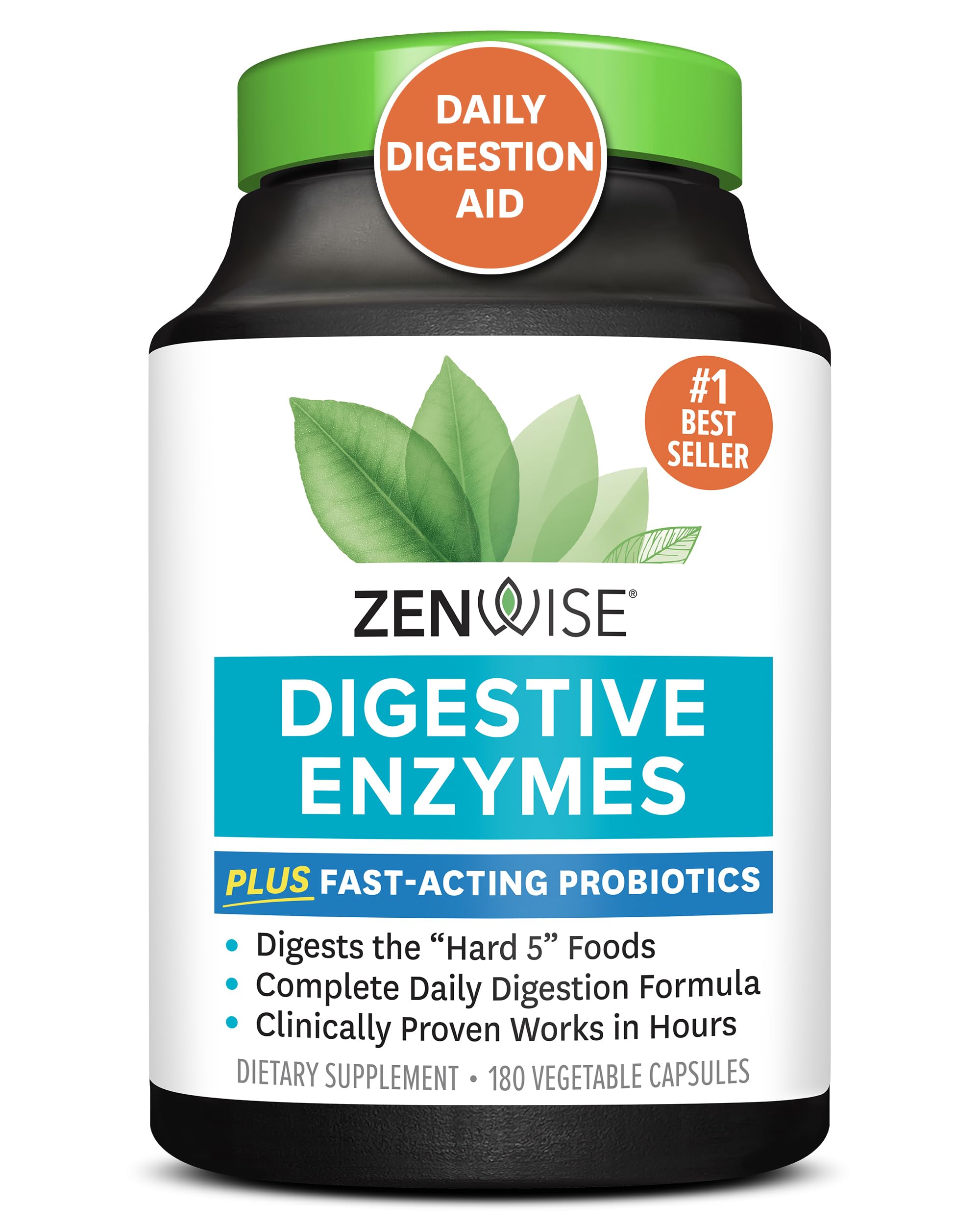 Digestive Enzymes With Probiotics - Ultra Effective Plant Based Vegan Blend - The Best & Most Powerful Digestive Dietary Supplement for Men and Women - 180 Vegetarian Capsules - Strengthens Digesti...