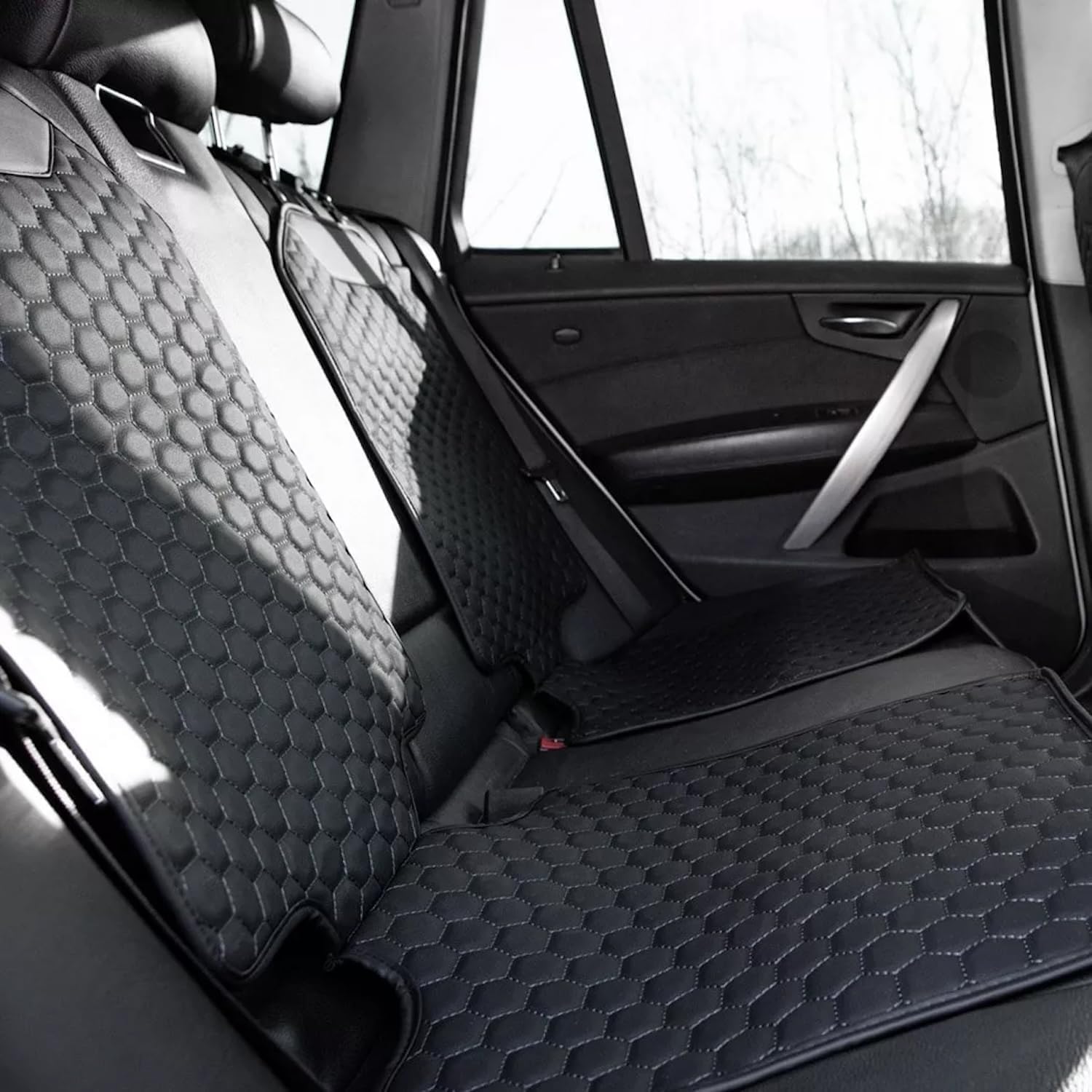 Owleys Eco-Leather Car Seat Cover – Luxury Universal Driver Seat Protector for Cars, SUVs, Trucks (Black 1 Seat)
