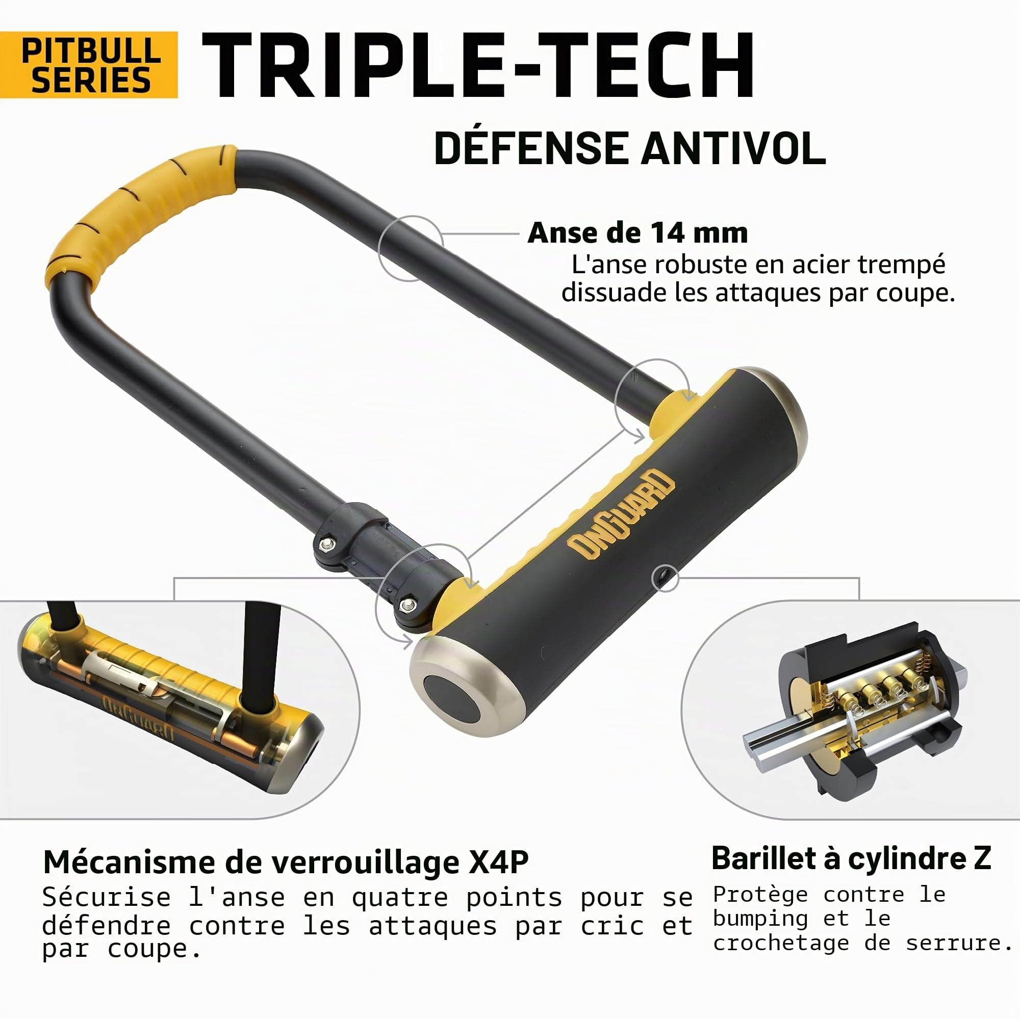 On-Guard ANTIRROBO U ONGUARD CON SOPORTE PITBULL STD 8003 1 Noir 115 x 230 x 14 mm