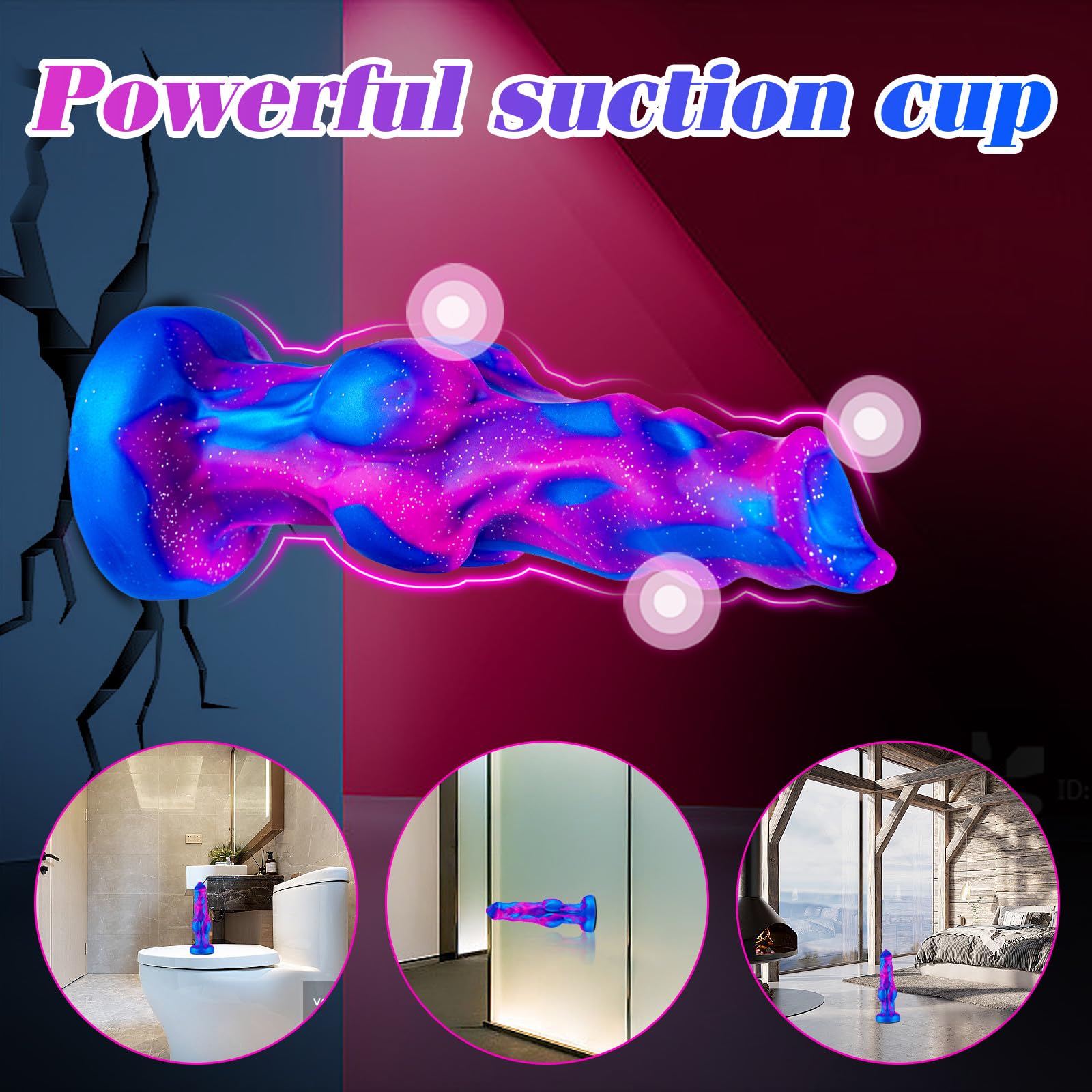 6 Inch Silicone Small Wolf Dog Knot Dildo for Women Beginner, 5" Realistic Animal Monster Thin Knotted Anal Dildo with Suction Cup, Fantasy Blue Purple Canine Furry Dildos Alien Sex Toy for Men Gay