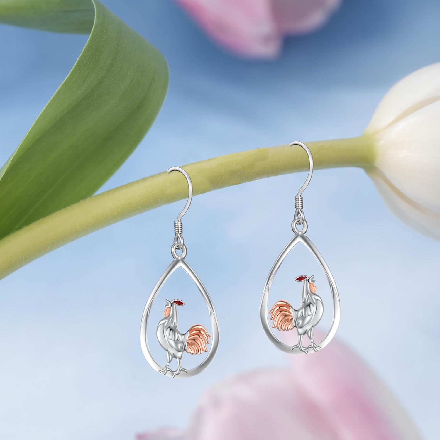 Sterling Phoenix & Duck Dangle Earrings - Unique Animal Earrings for Women for Christmas or Birthday