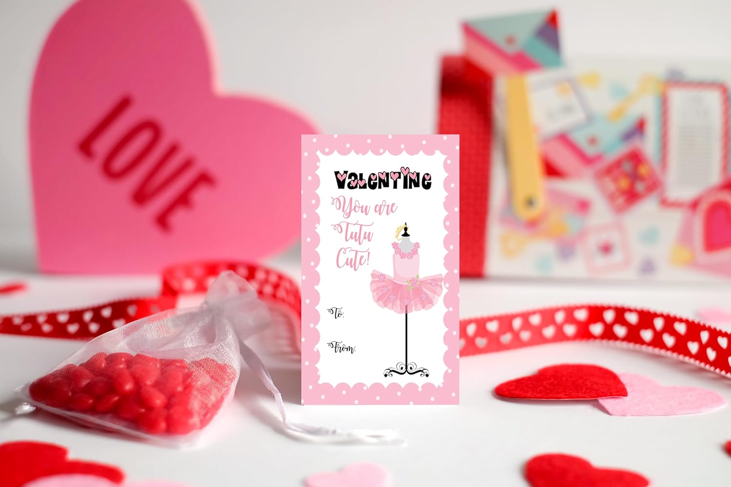 Silly Goose Gifts Dance Ballet Themed Valentine's Day Cards Set Pack (24 Included) Ballerina Classroom Sharing Valentine Exchange Kids