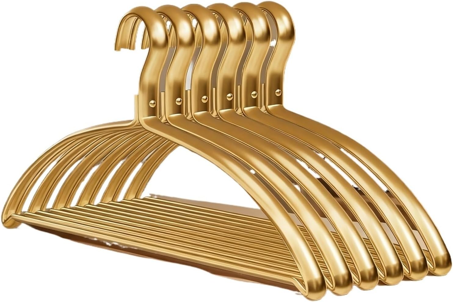 Clothes Hangers Metal 5/10 Pack,Smooth Surface Shirt Dress Hanger,Durable Heavy Duty Coat,Gold Aluminum Suit(10Pcs)
