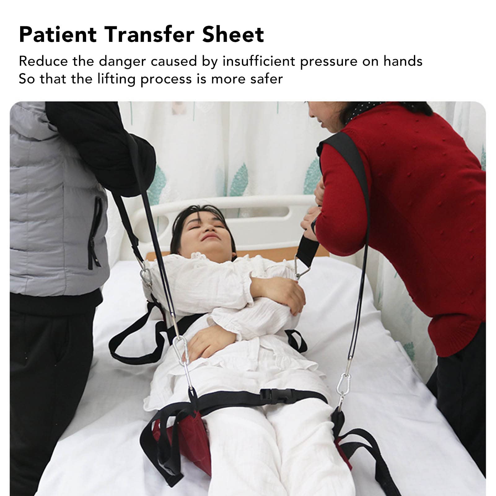 Almohadilla De Cama De Posicionamiento Con Asas, Manta De Transferencia De Tela Oxford Engrosada, Hoja De Transferencia Para Personas Mayores Compatible Para Girar, Levantar Y Reposicionar