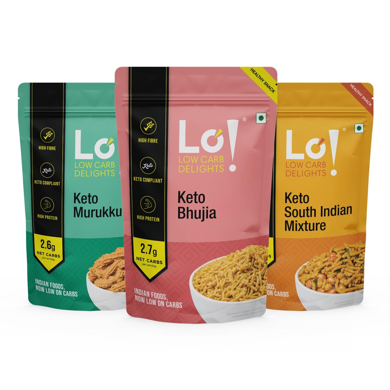 Lo! Foods - Keto Namkeen Combo (600g) | Keto Namkeen for Keto Diet | Low Carb Snacks | Tasty and Nutritious | Healthy Snacks | Diet Snacks Food | Diabetic Snacks