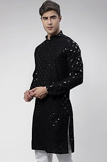 Jompers Men's Chikankari Embroidered and Sequence Kurtas Only