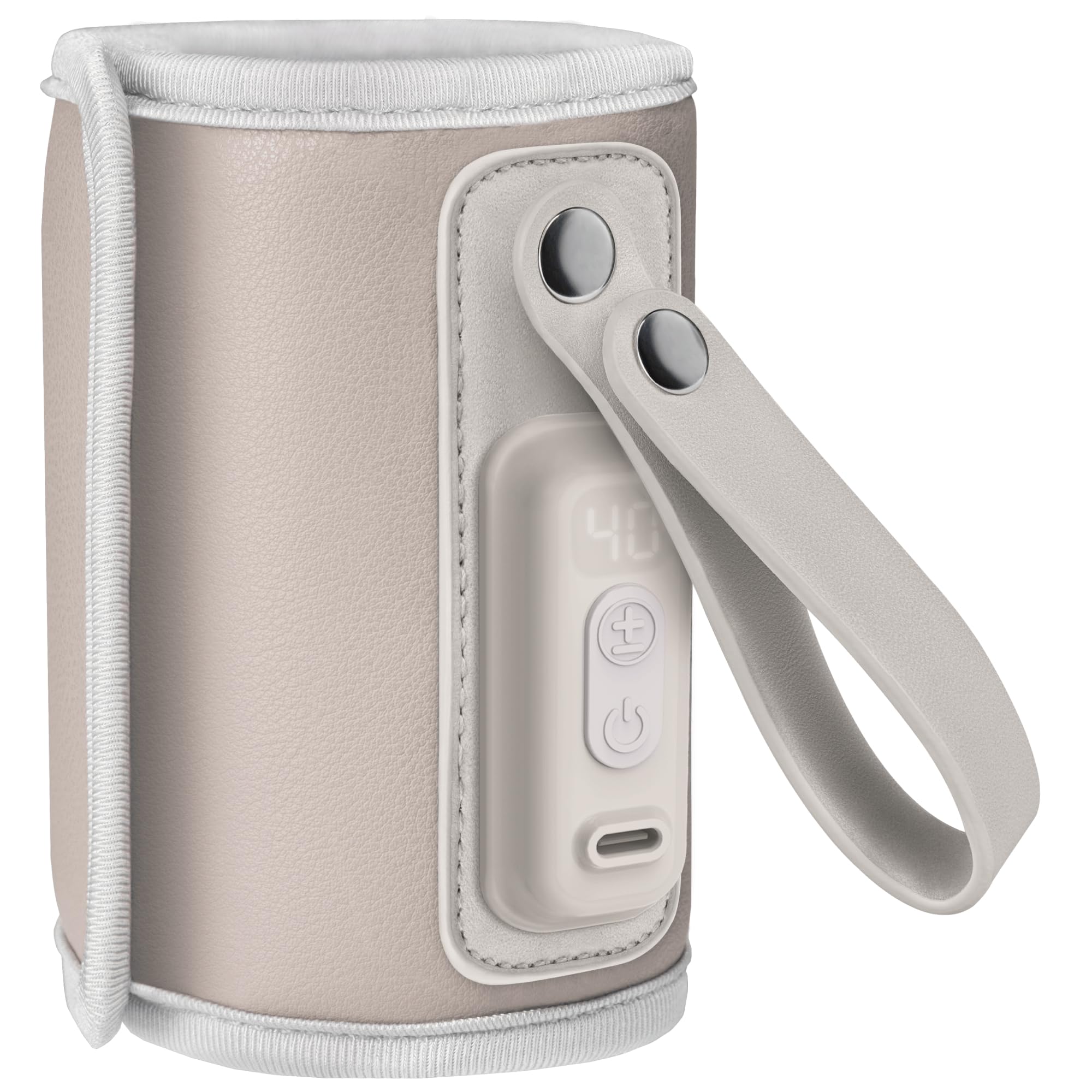 LIONELO Portable Bottle Warmer THERMUP GO for maintaining Temperature, USB Cable Powered, BPA-Free, Baby Bottle Warmer for Keeping Milk & Food Warm, for Constant Temperature (Grey, ON THE GO)