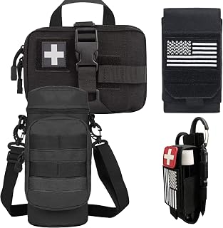 Molle Tourniquet Holder & Rip Away Ifak Belt Pouch & Molle Cell Phone Pouch & Tactical Molle Water Bottle Holder for Duty Belt