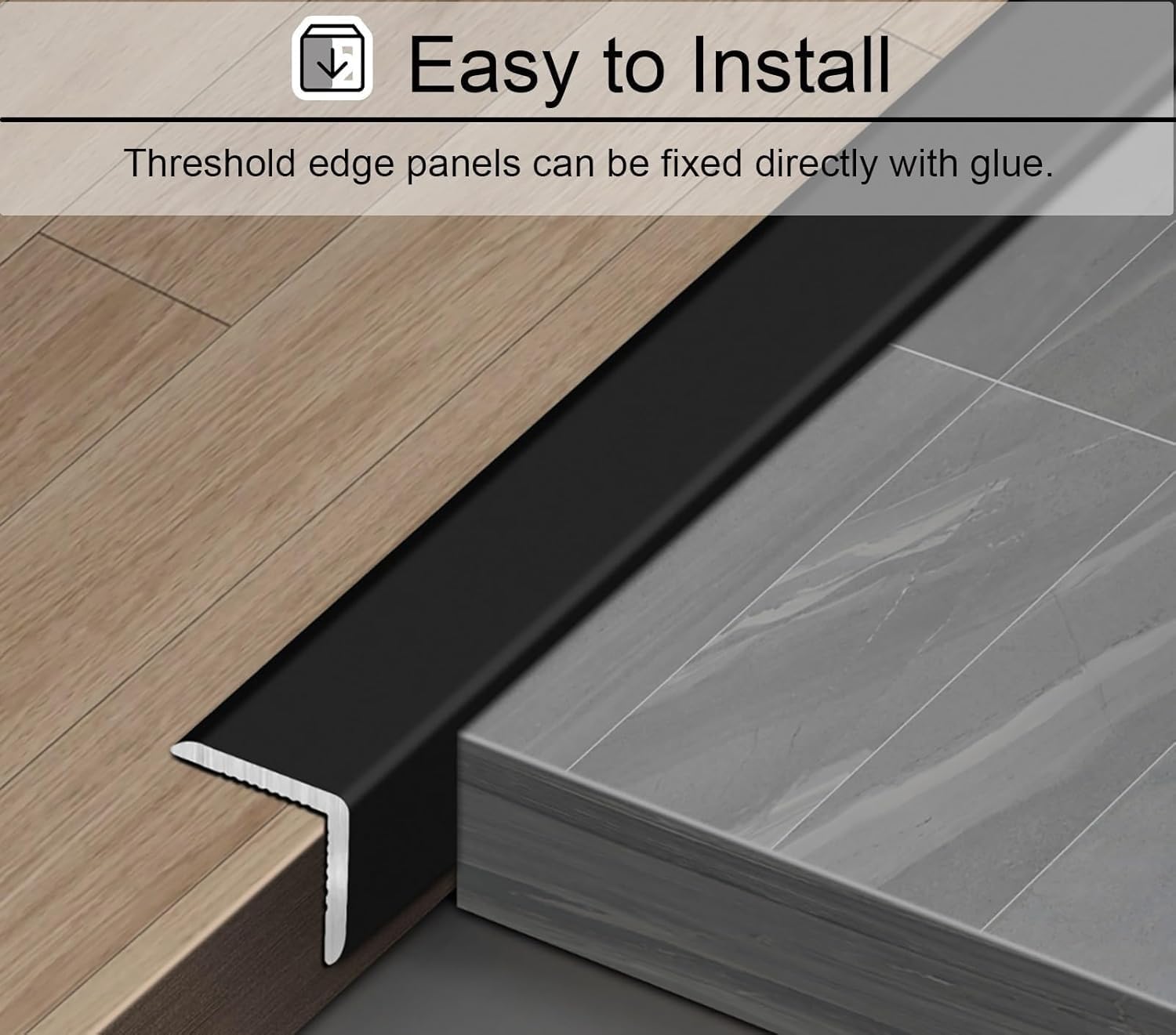 Threshold Strip，Flooring Transition Strip，Floor Transition Strip Metal Floor Transition Strip for Laminate Flooring，Cuttable Threshold Reducer/Planks Divider，L-Molding Stair Edging Cover for Protect W