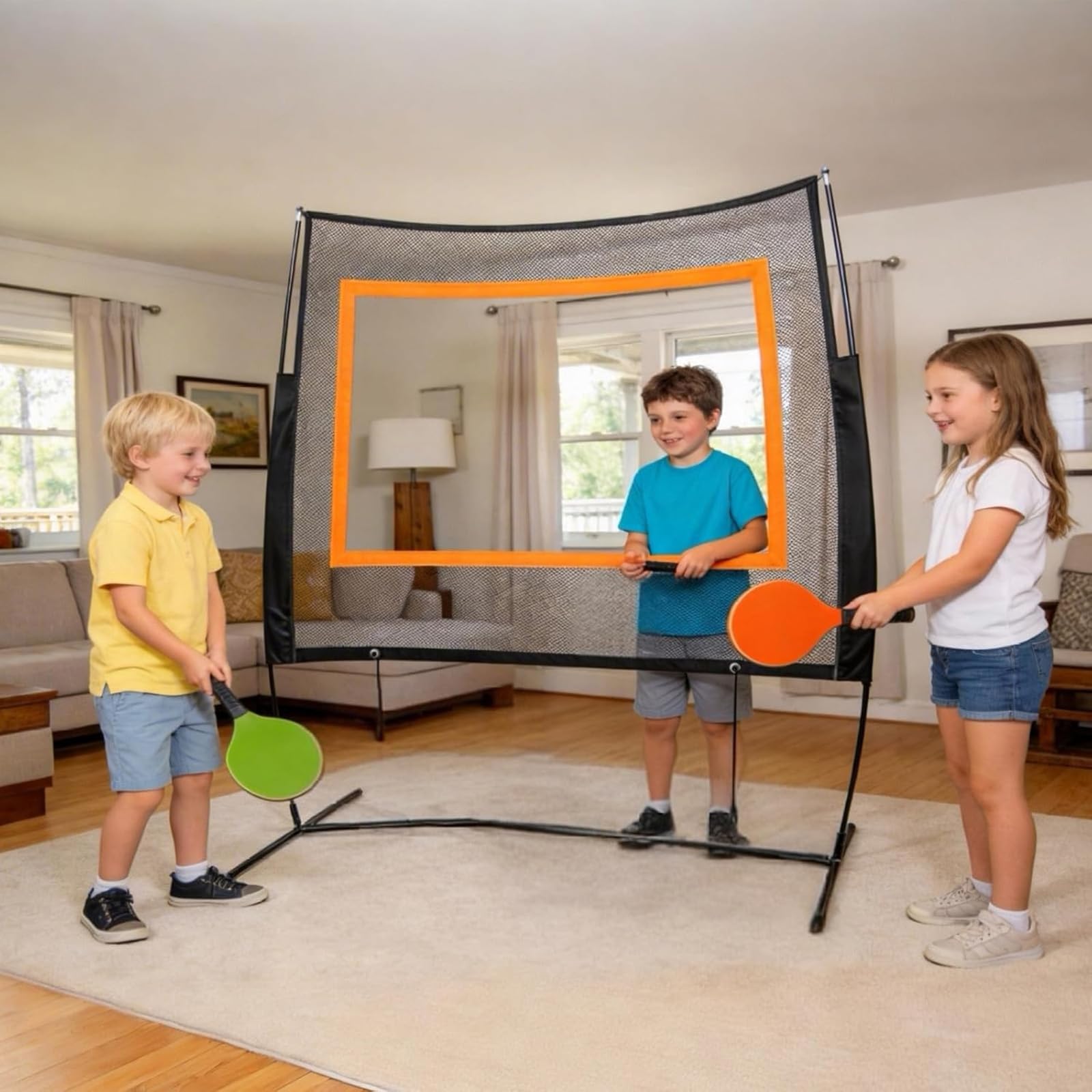 Rete da Tennis con accessori, nero, 12,8 m x 1,07 m, polietilene e nylon, pali di supporto inclusi