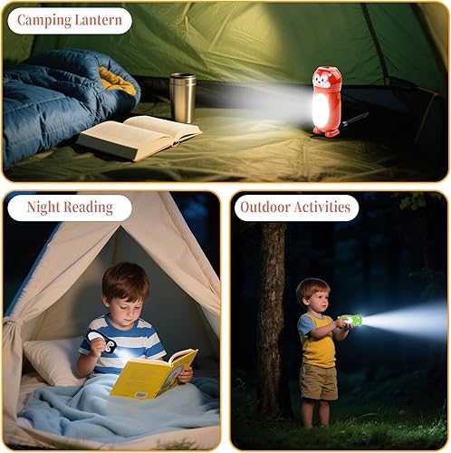 Miniatura 6 de KunHe Paquete de 10 rellenos de calcetines navideños para niños, mini linterna LED pequeña, artículos esenciales de campamento para niños pequeños,