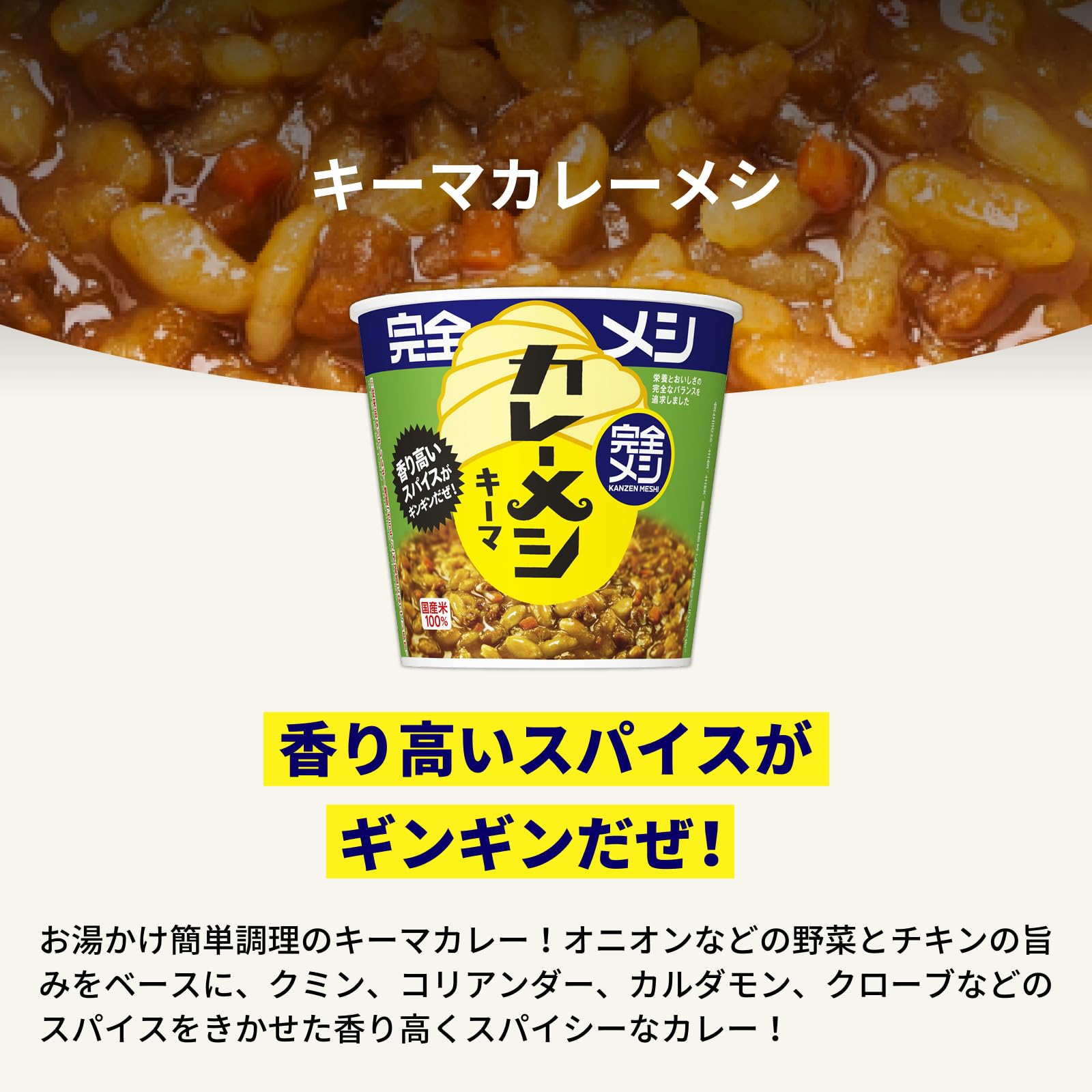 Amazon.co.jp: 【完全メシ】日清食品 キーマカレーメシ スパイシー 12