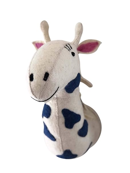 stuffed giraffe head wall mount